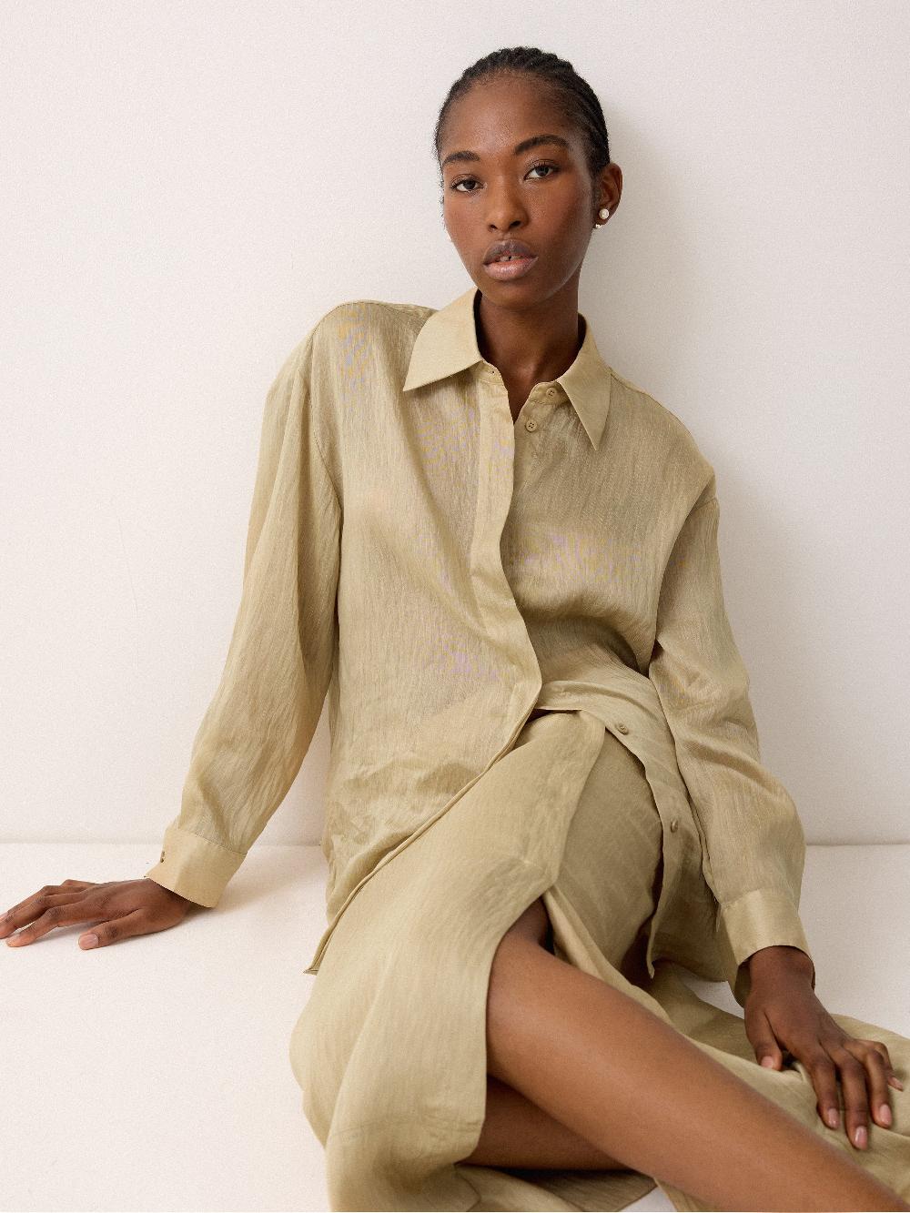 Jigsaw Textured Cocoon Shirt Neutral