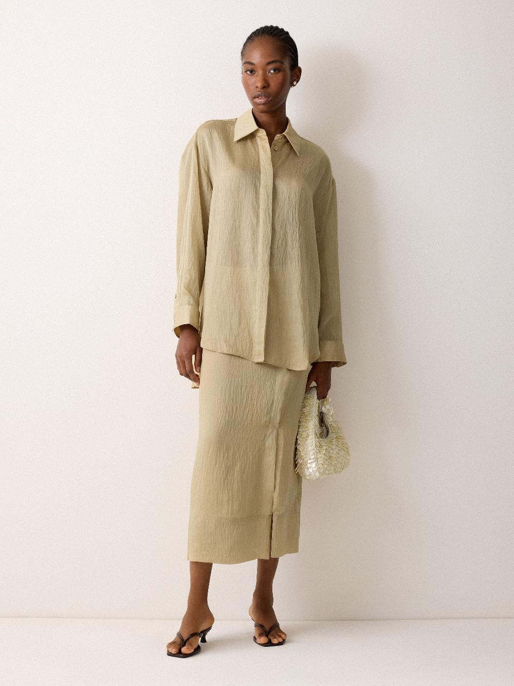 Jigsaw Textured Cocoon Shirt Neutral