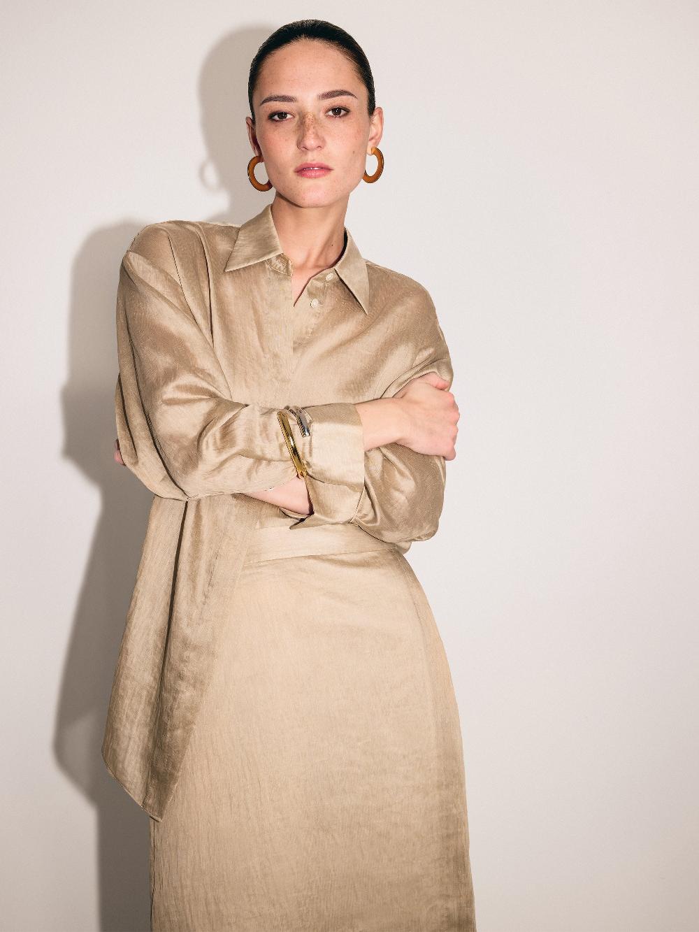 jigsaw Textured Cocoon Shirt Neutral