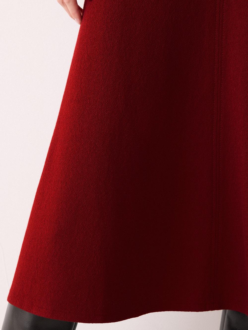 Jigsaw Textured Jersey A Line Skirt Red