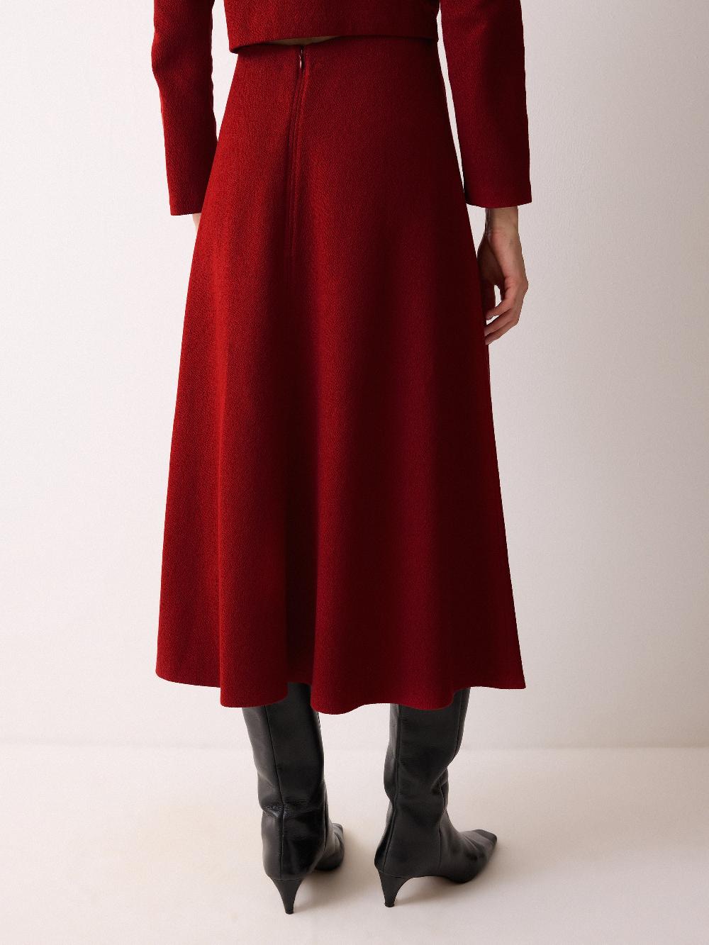 Jigsaw Textured Jersey A Line Skirt Red