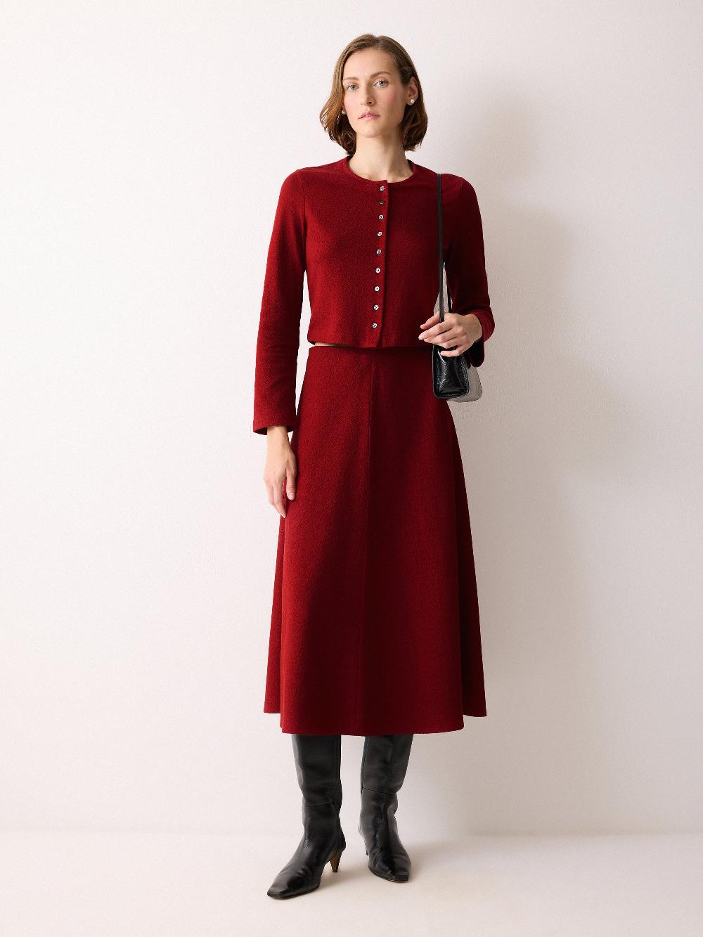 Jigsaw Textured Jersey Cardi Jacket Red