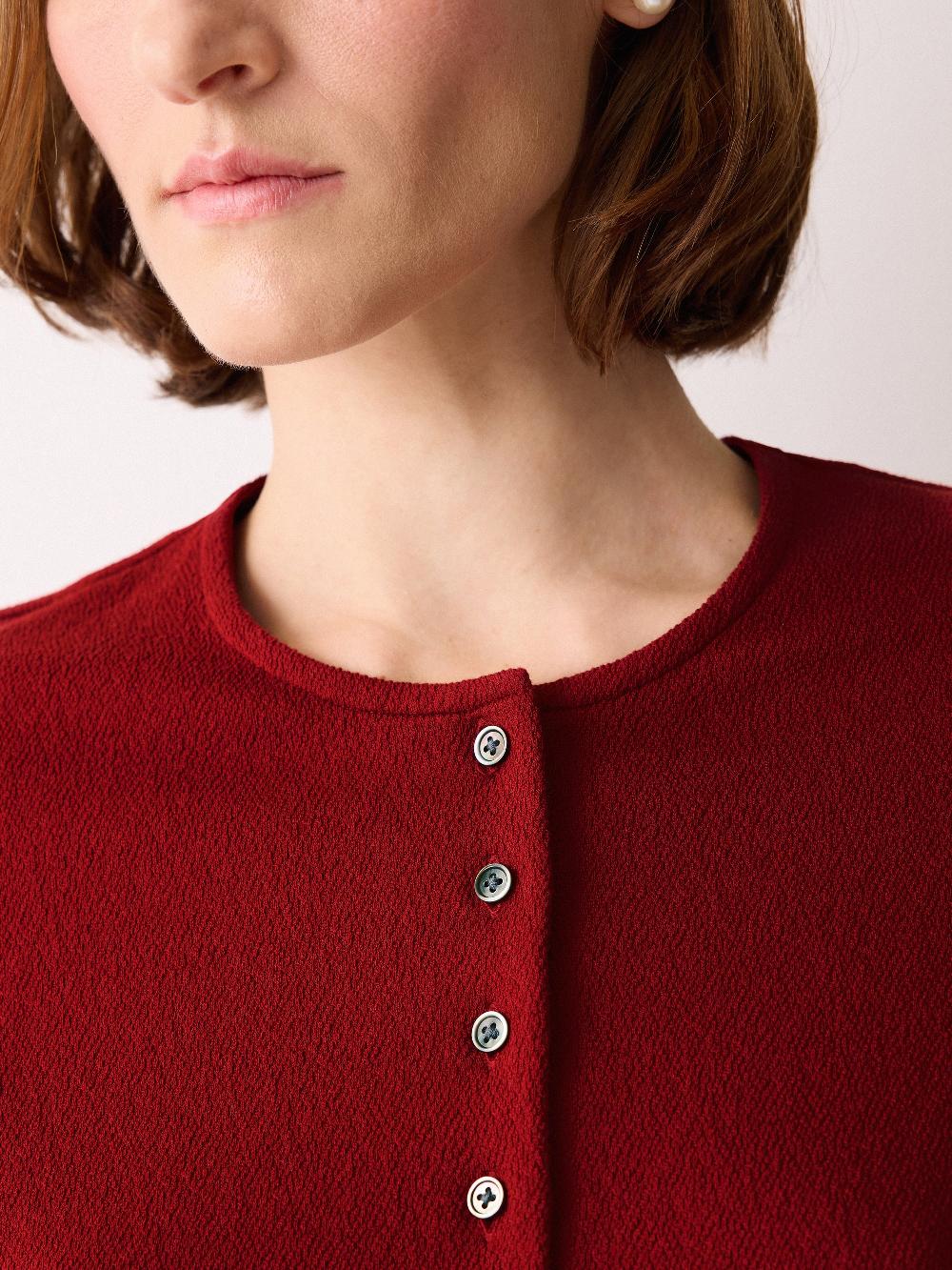 Jigsaw Textured Jersey Cardi Jacket Red