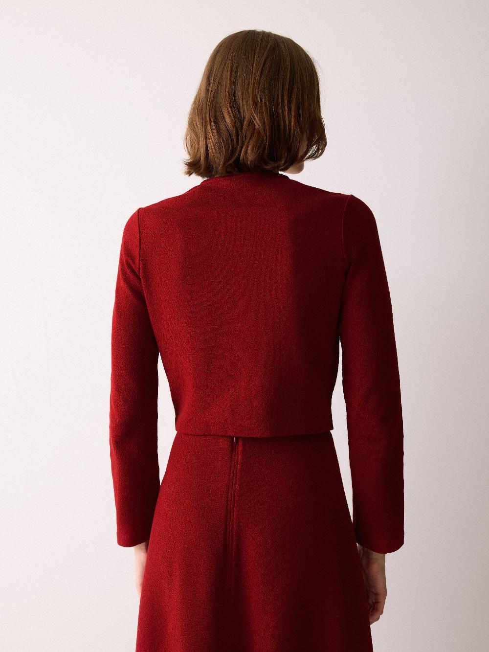 Jigsaw Textured Jersey Cardi Jacket Red