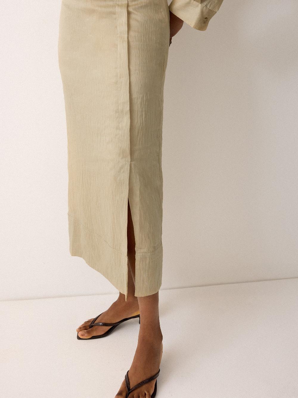 Jigsaw Textured Seam Detail Skirt Neutral