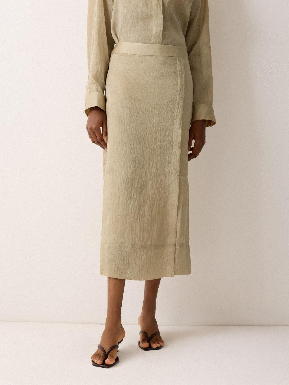 Jigsaw Textured Seam Detail Skirt Neutral
