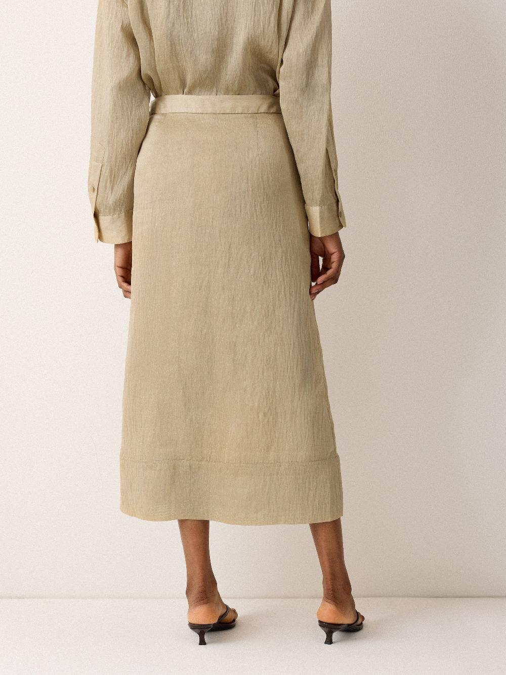 Jigsaw Textured Seam Detail Skirt Neutral