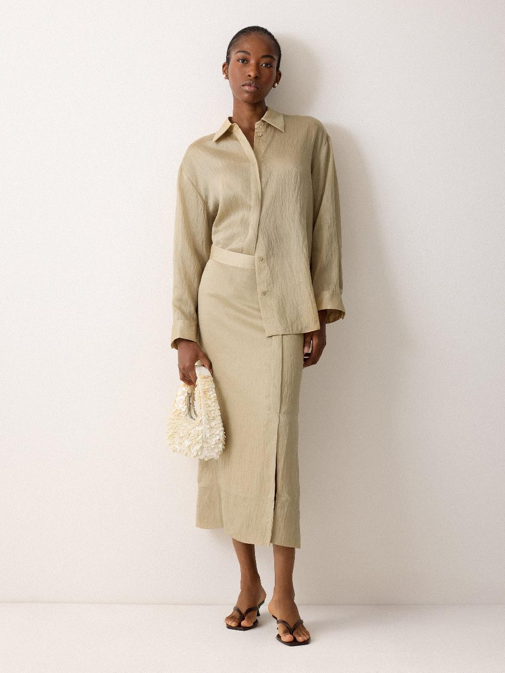 jigsaw Textured Seam Detail Skirt Neutral