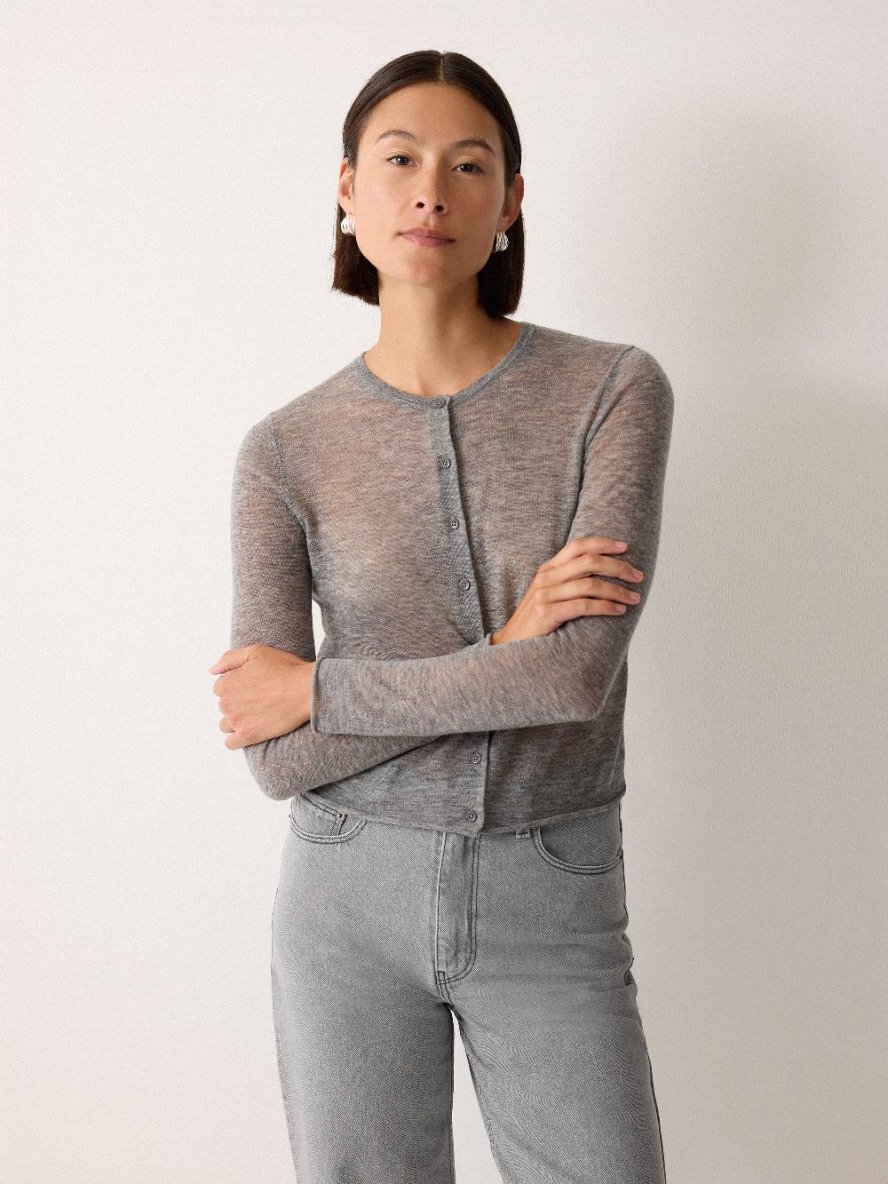 Jigsaw Tissue Wool Cardigan Grey