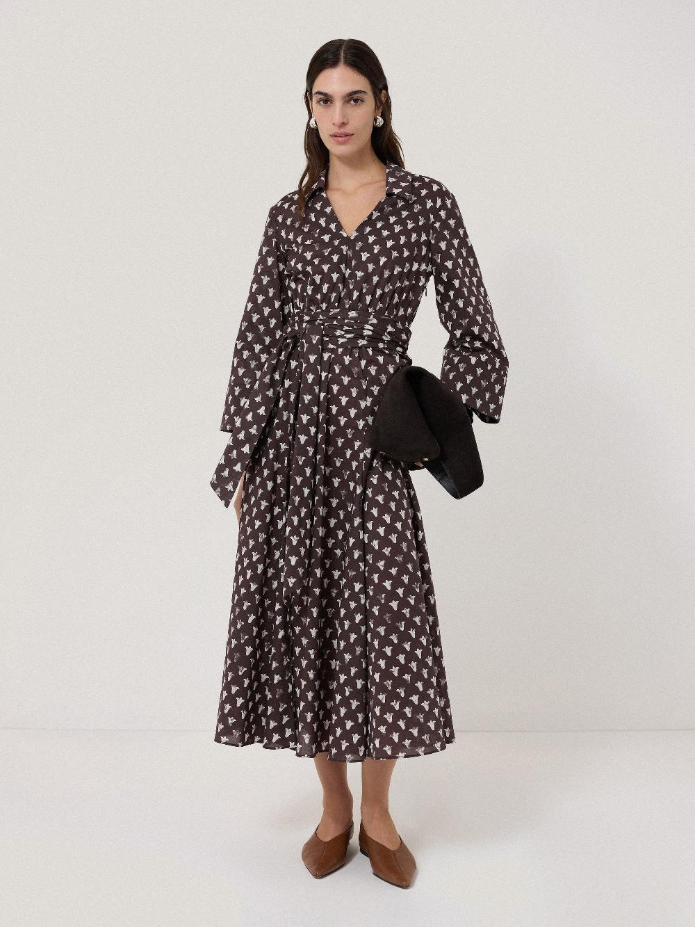 Jigsaw Tulip Voile Midi Dress Oxblood