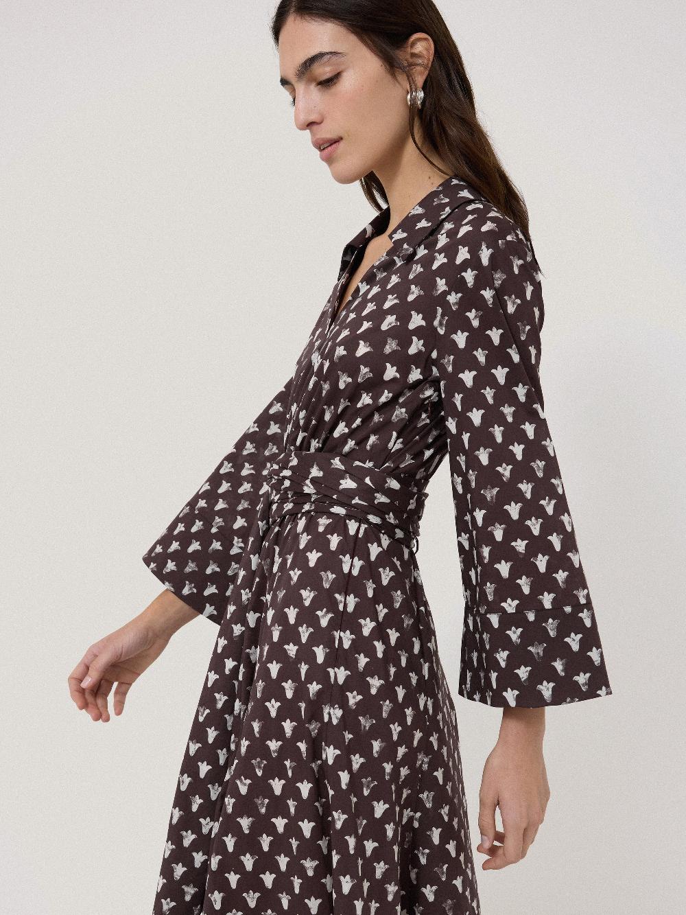 Jigsaw Tulip Voile Midi Dress Oxblood