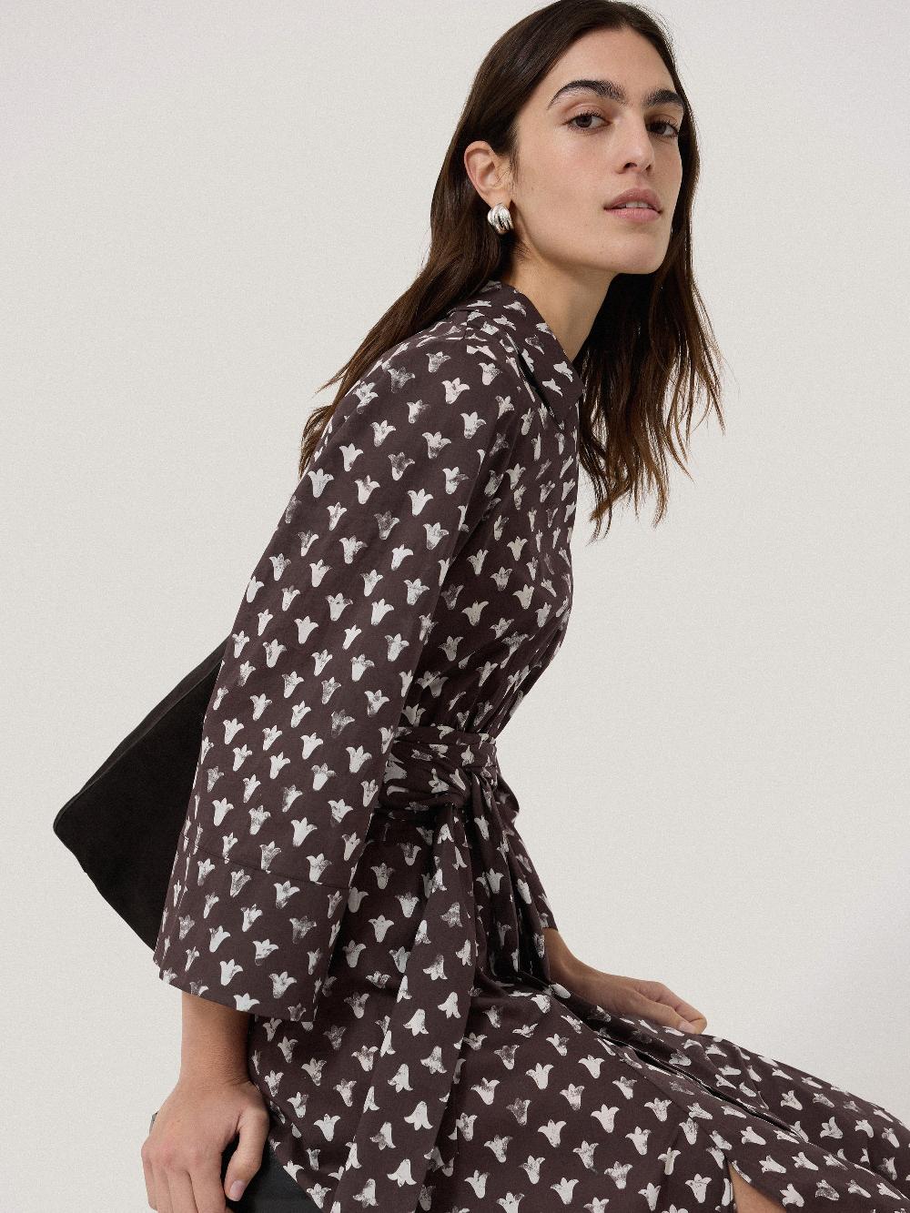 jigsaw Tulip Voile Midi Dress Oxblood