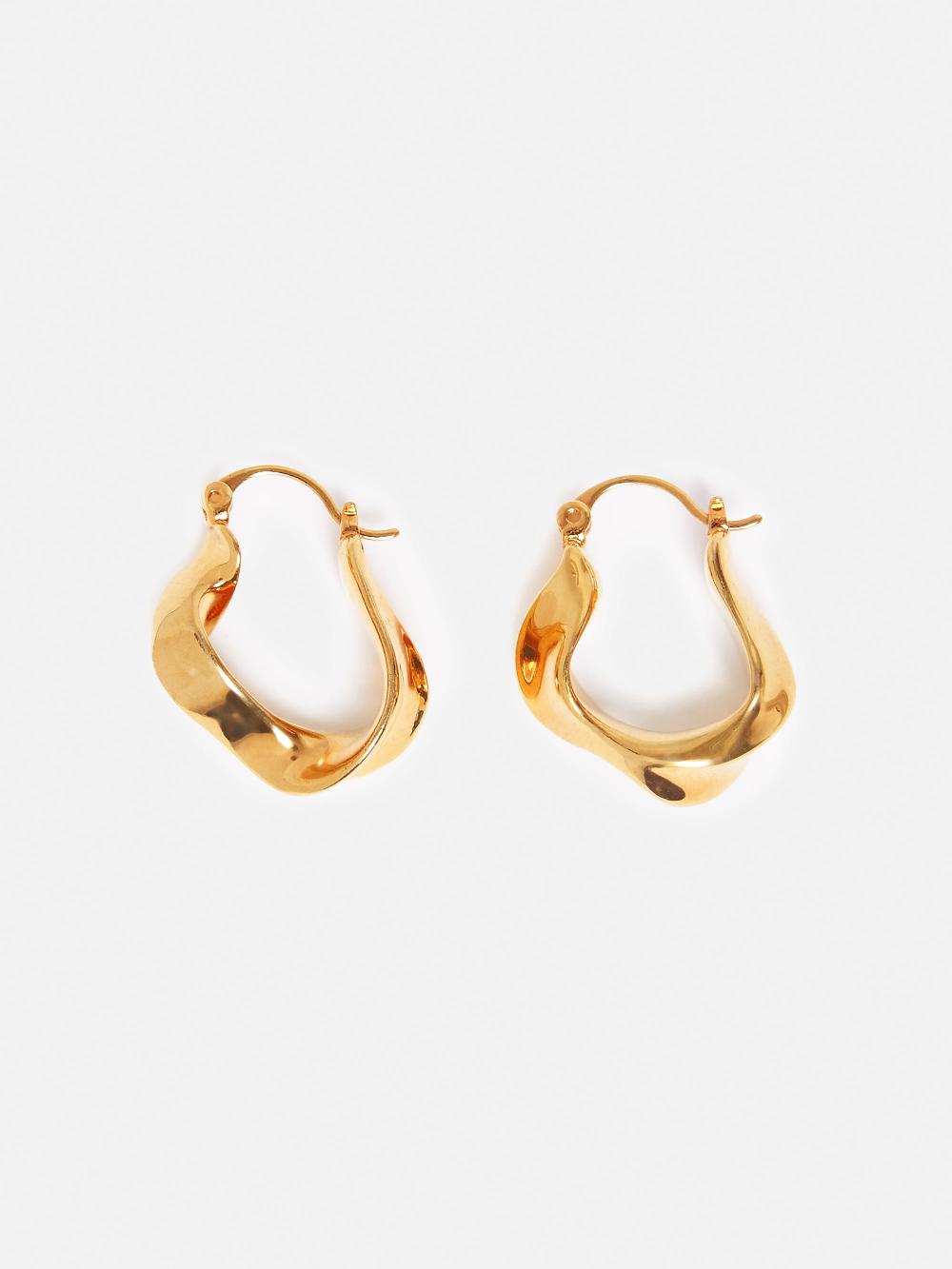 Jigsaw Twisted Hoop Earring Gold