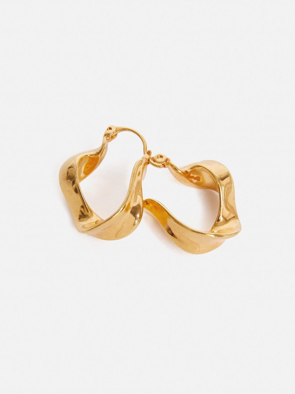 jigsaw Twisted Hoop Earring Gold