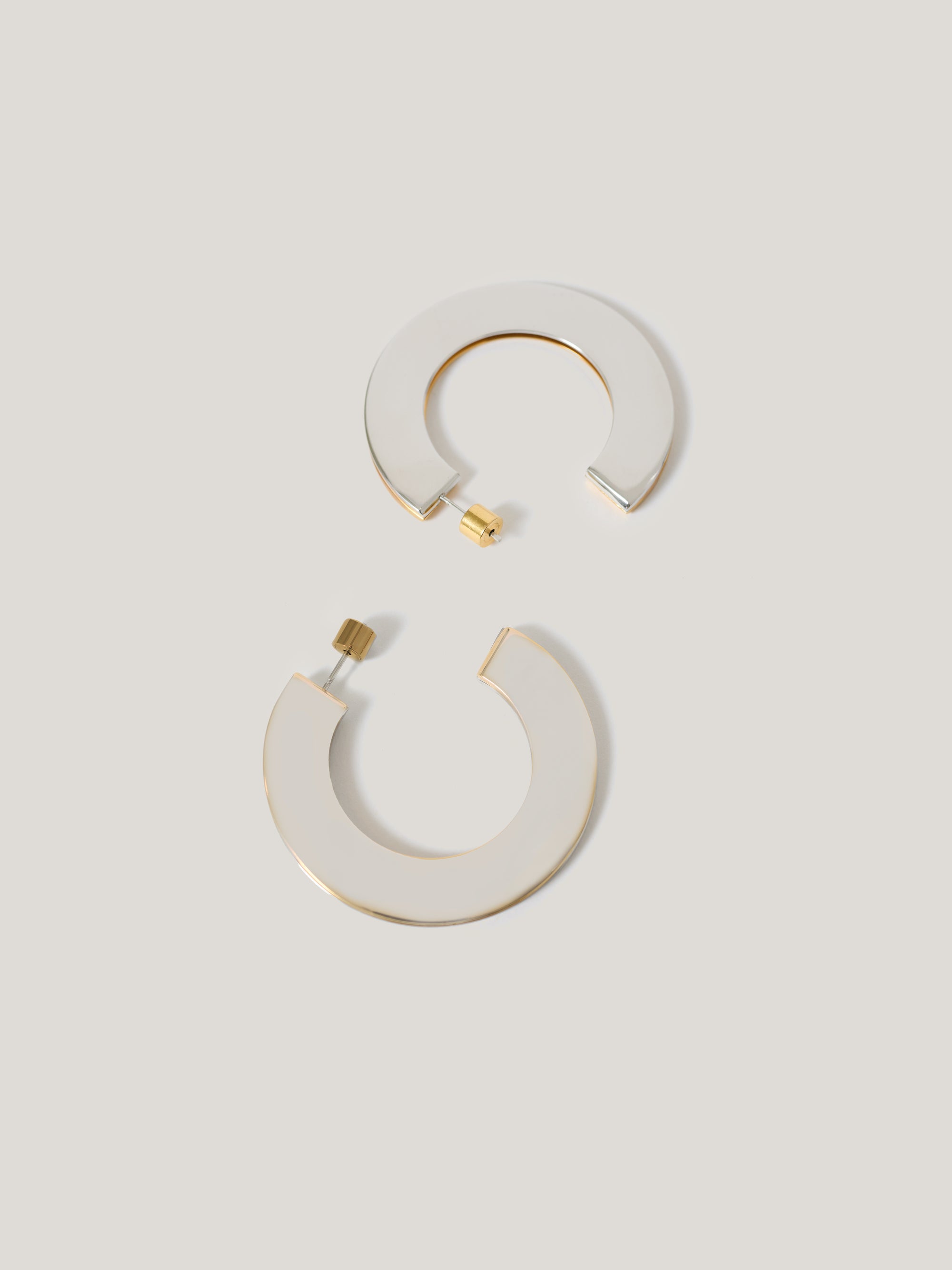 Jigsaw Two Tone Disc Hoop Earring Multi
