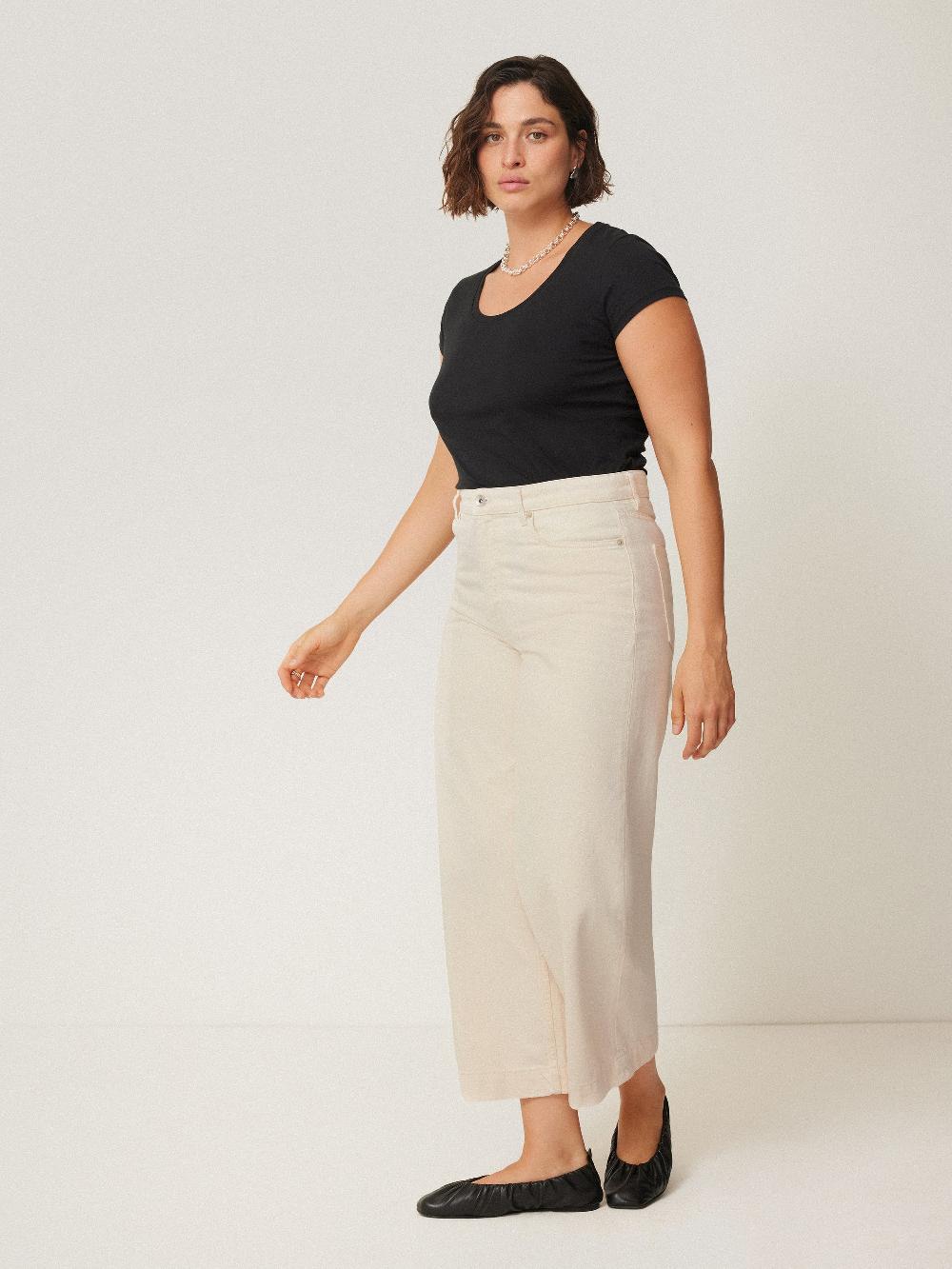 Jigsaw Tyne Wide Leg Cropped Jean Ecru