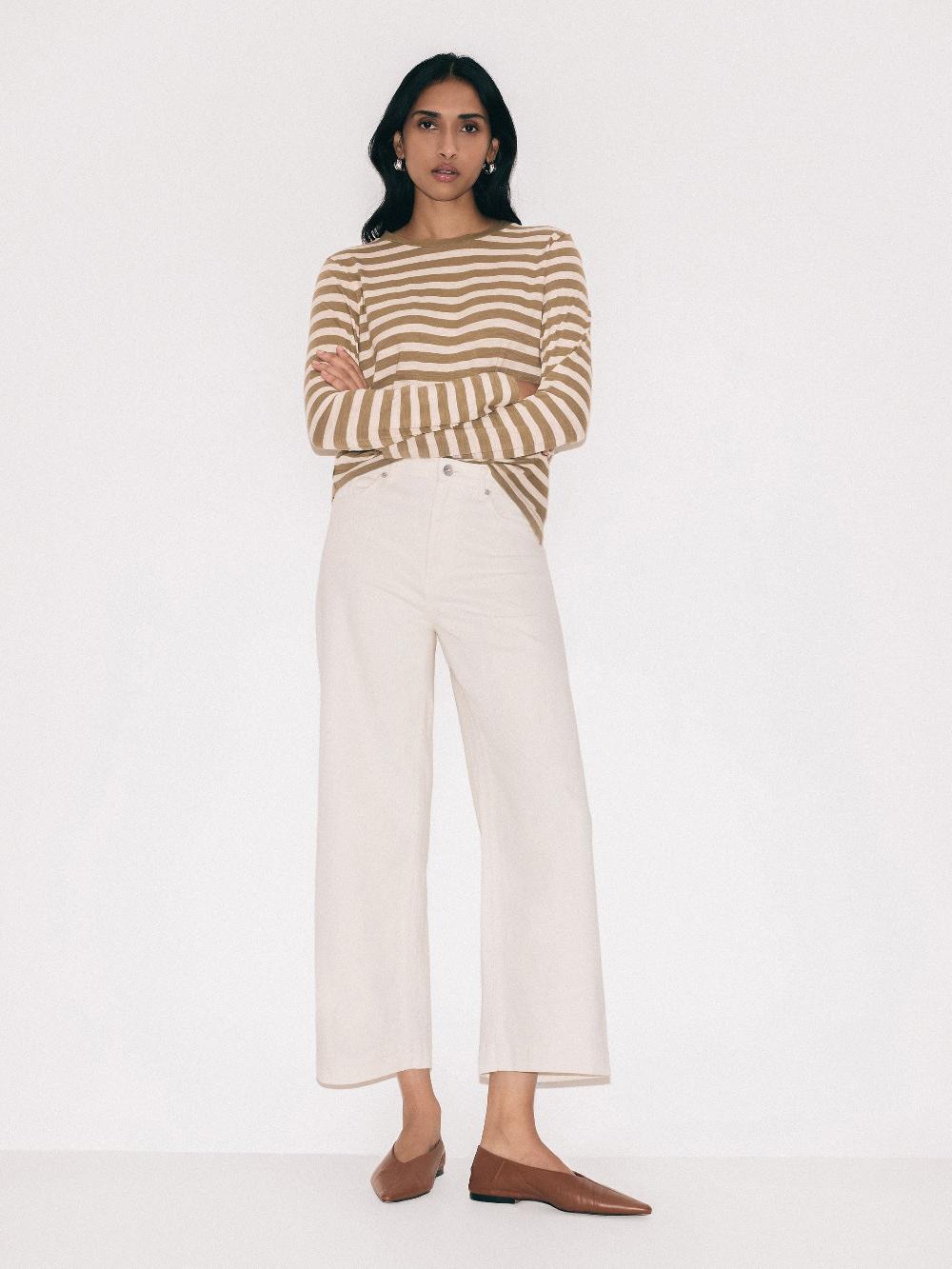 jigsaw Tyne Wide Leg Cropped Jean Ecru