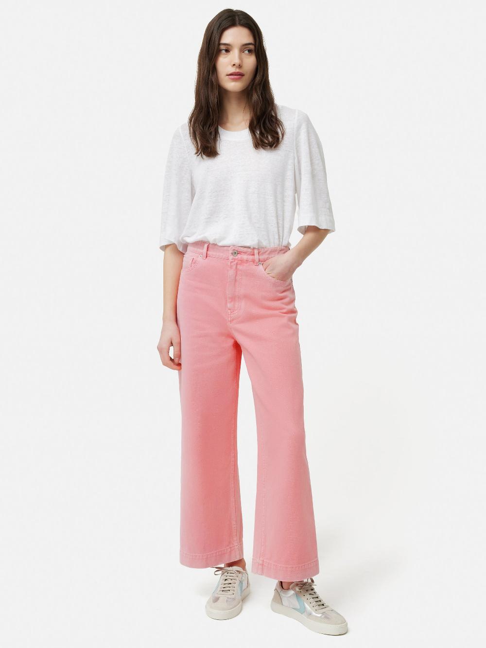 Jigsaw Tyne Wide Leg Cropped Jean Pink