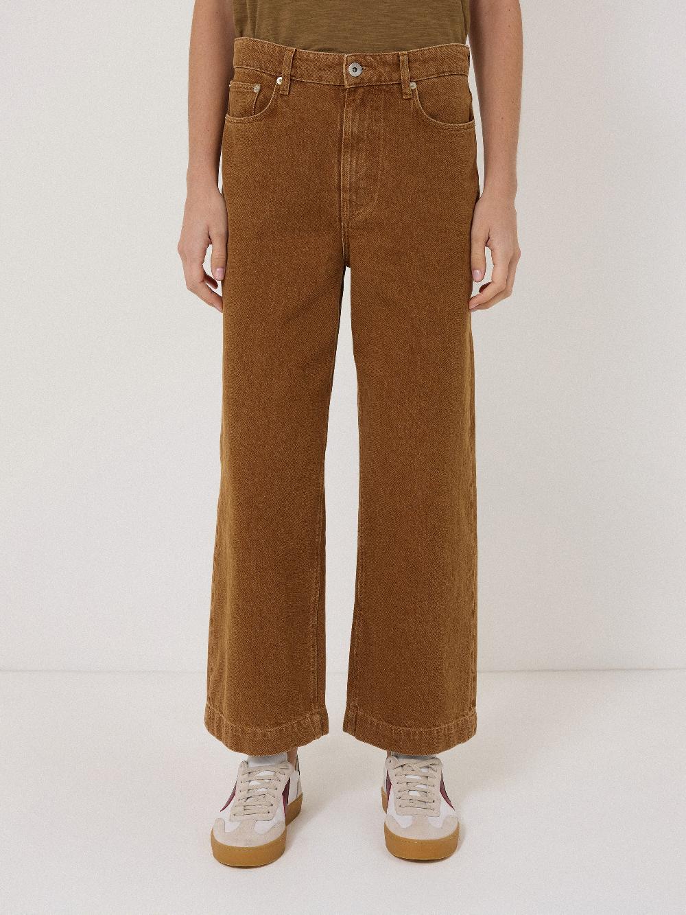 Jigsaw Tyne Wide Leg Cropped Jean Tan Snow Wash