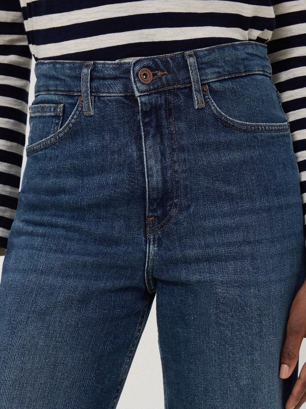 Jigsaw Tyne Wide Leg Cropped Jean Vintage Mid Blue