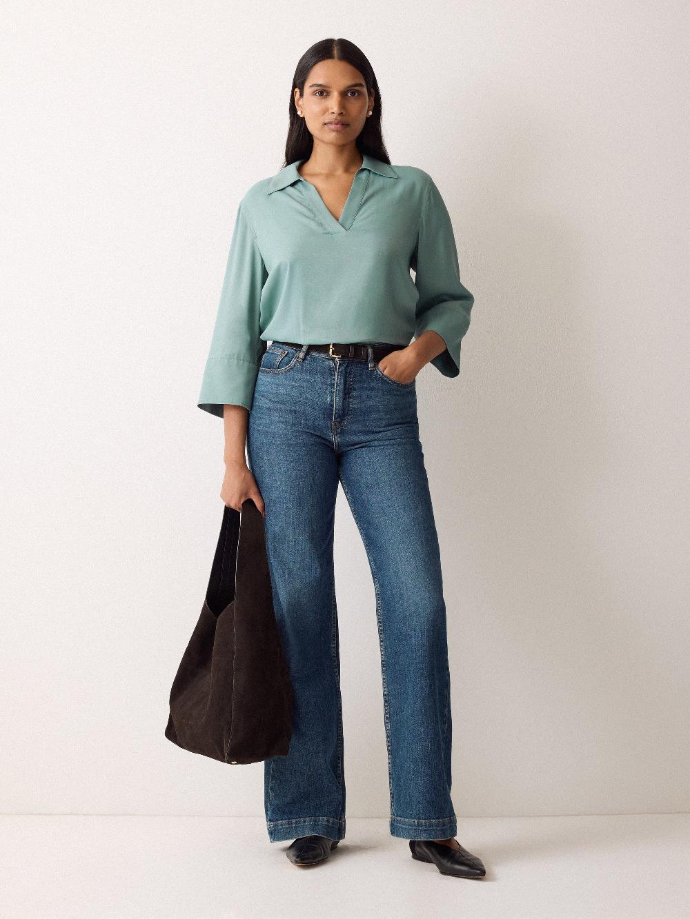 jigsaw Viscose Twill Top Blue