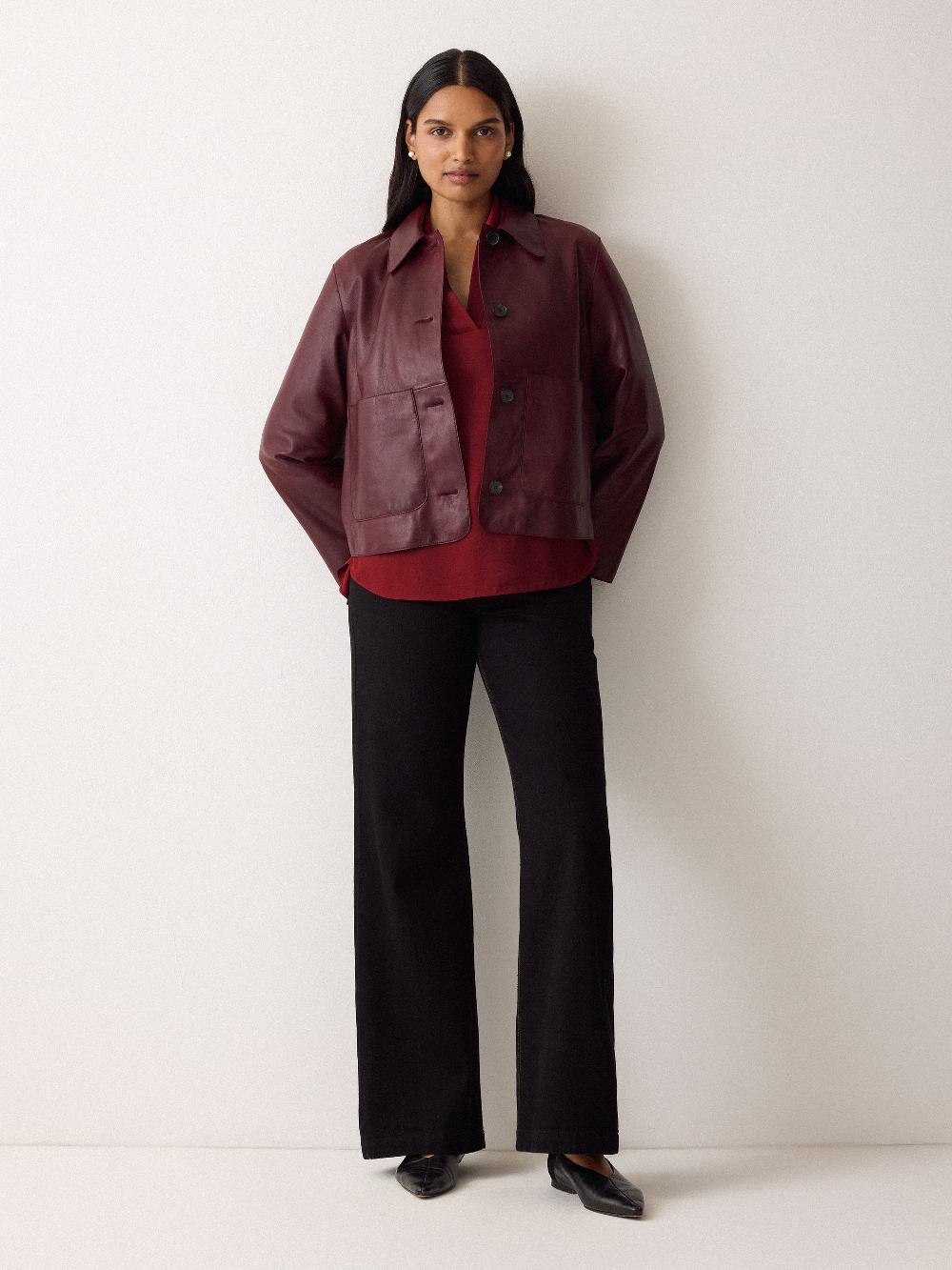 Jigsaw Viscose Twill Top Red