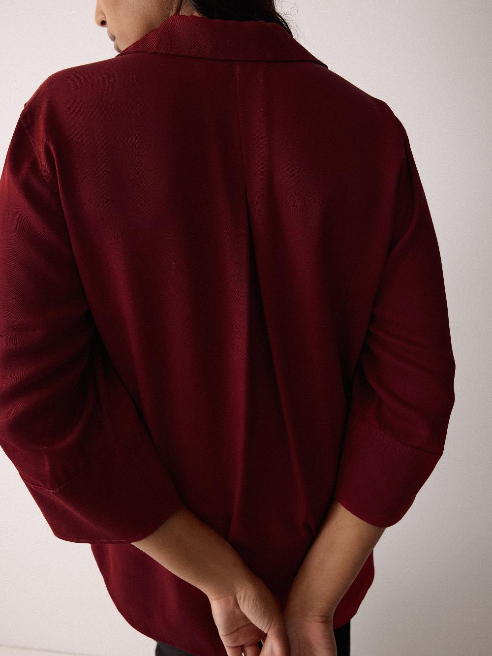 Jigsaw Viscose Twill Top Red