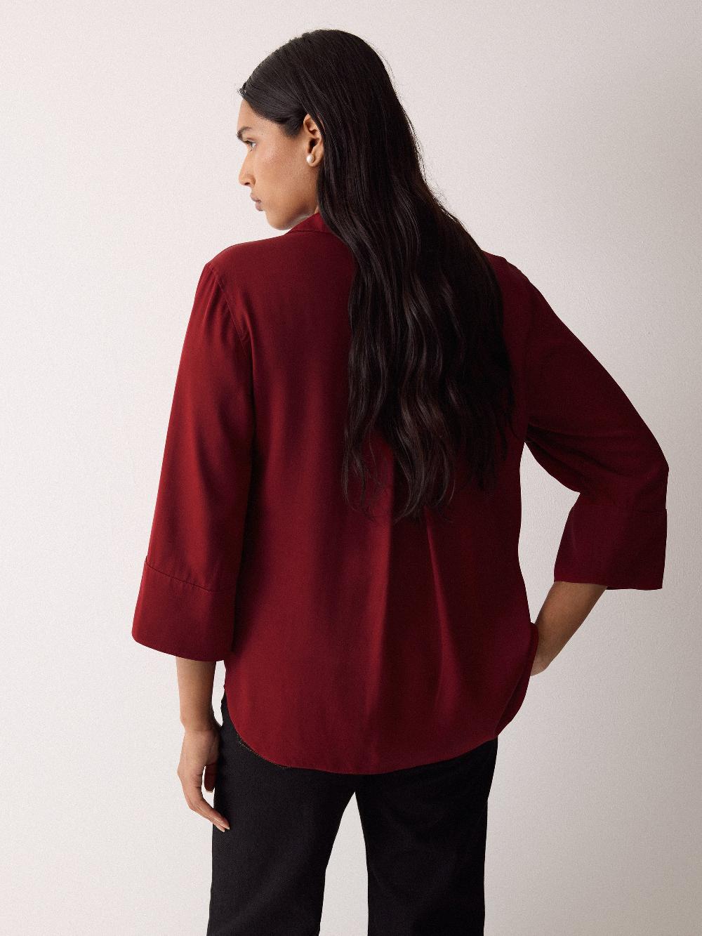 Jigsaw Viscose Twill Top Red
