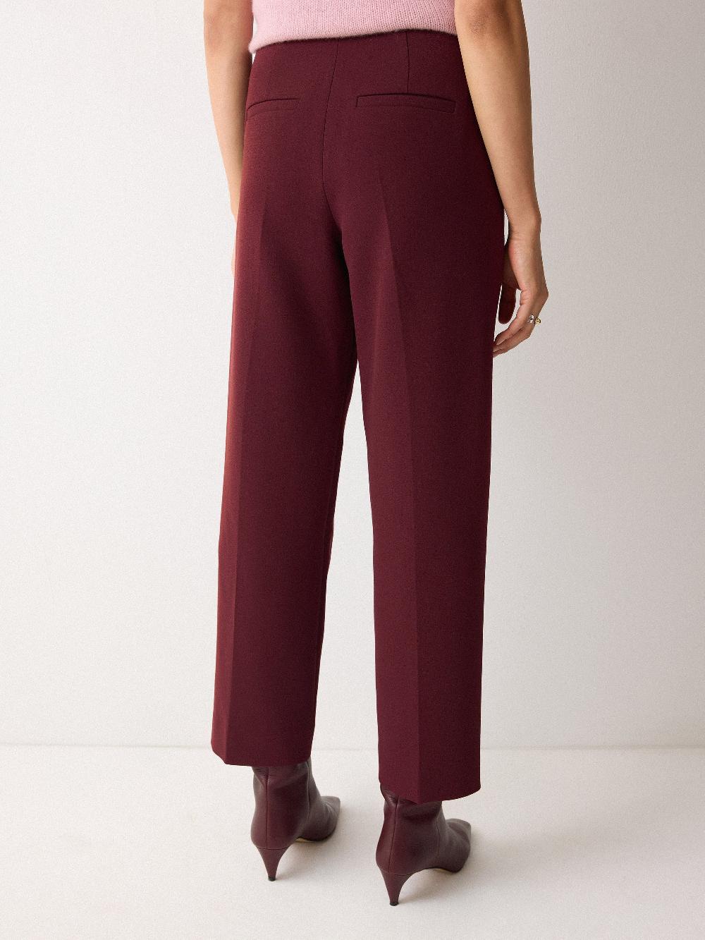 Jigsaw Warren Compact Pleat Trouser Burgundy