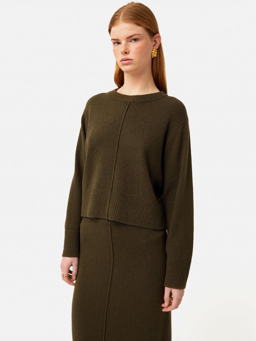 jigsaw Wide Sleeve Jumper Khaki