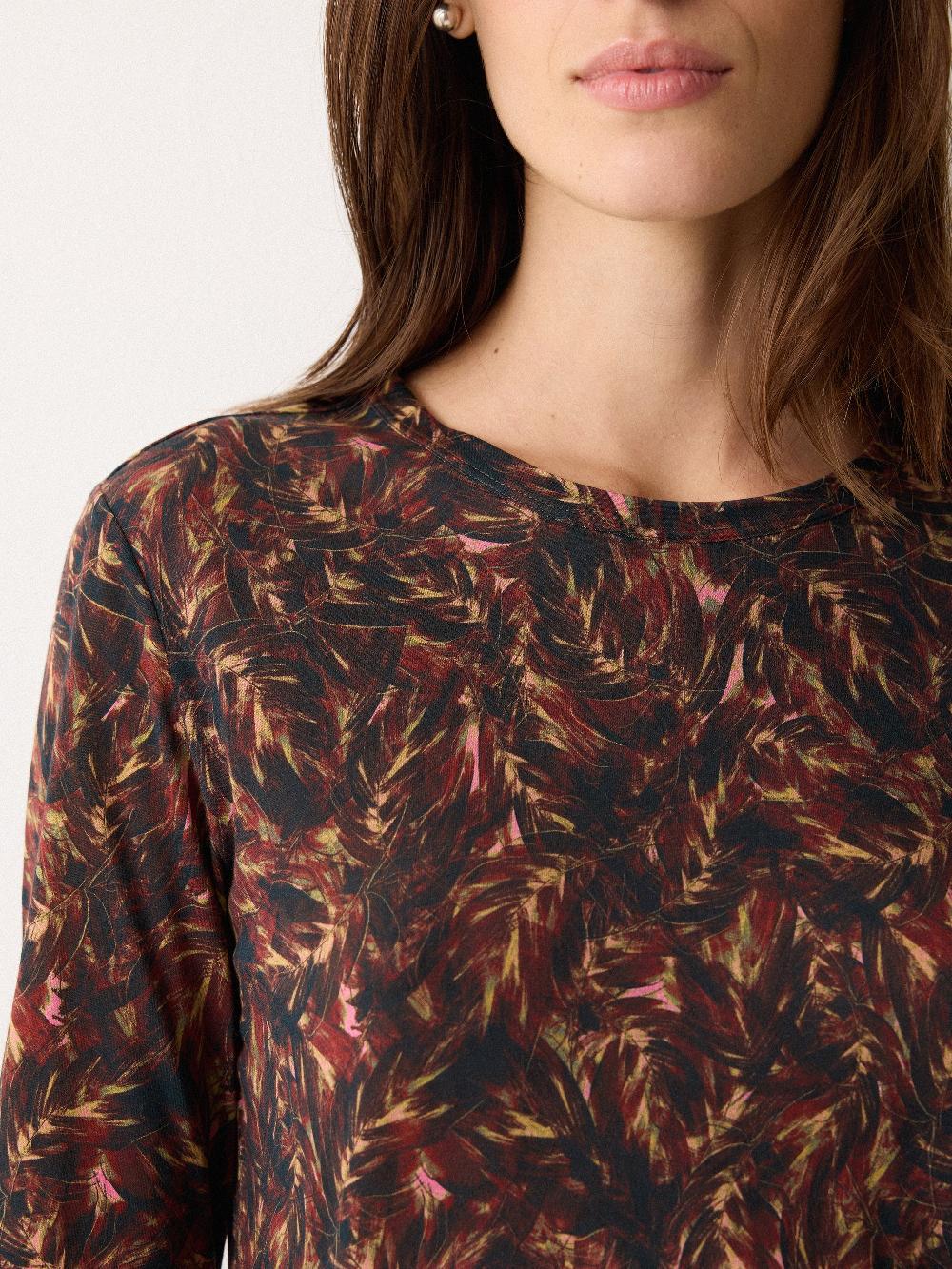 Jigsaw Wild Feather Long Sleeve Tee Brown