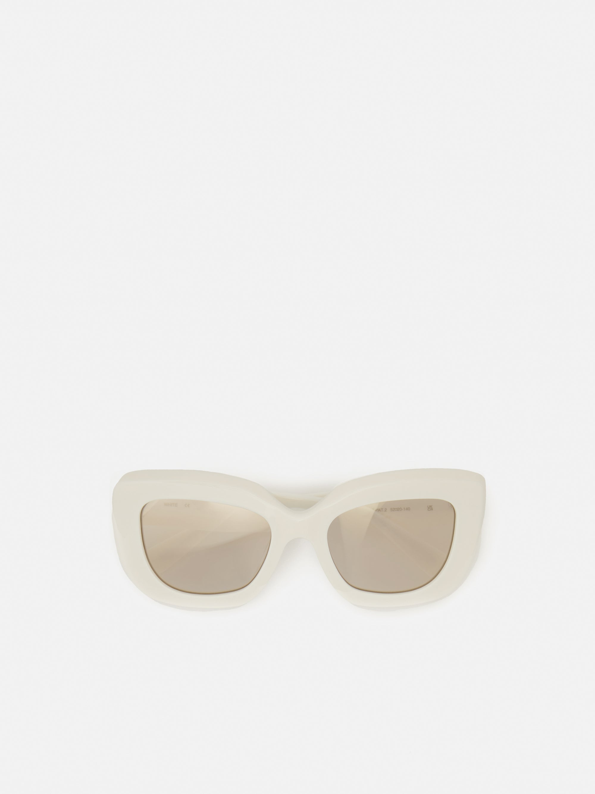 Jigsaw Woodley Square Cats Eye Sunglasses White