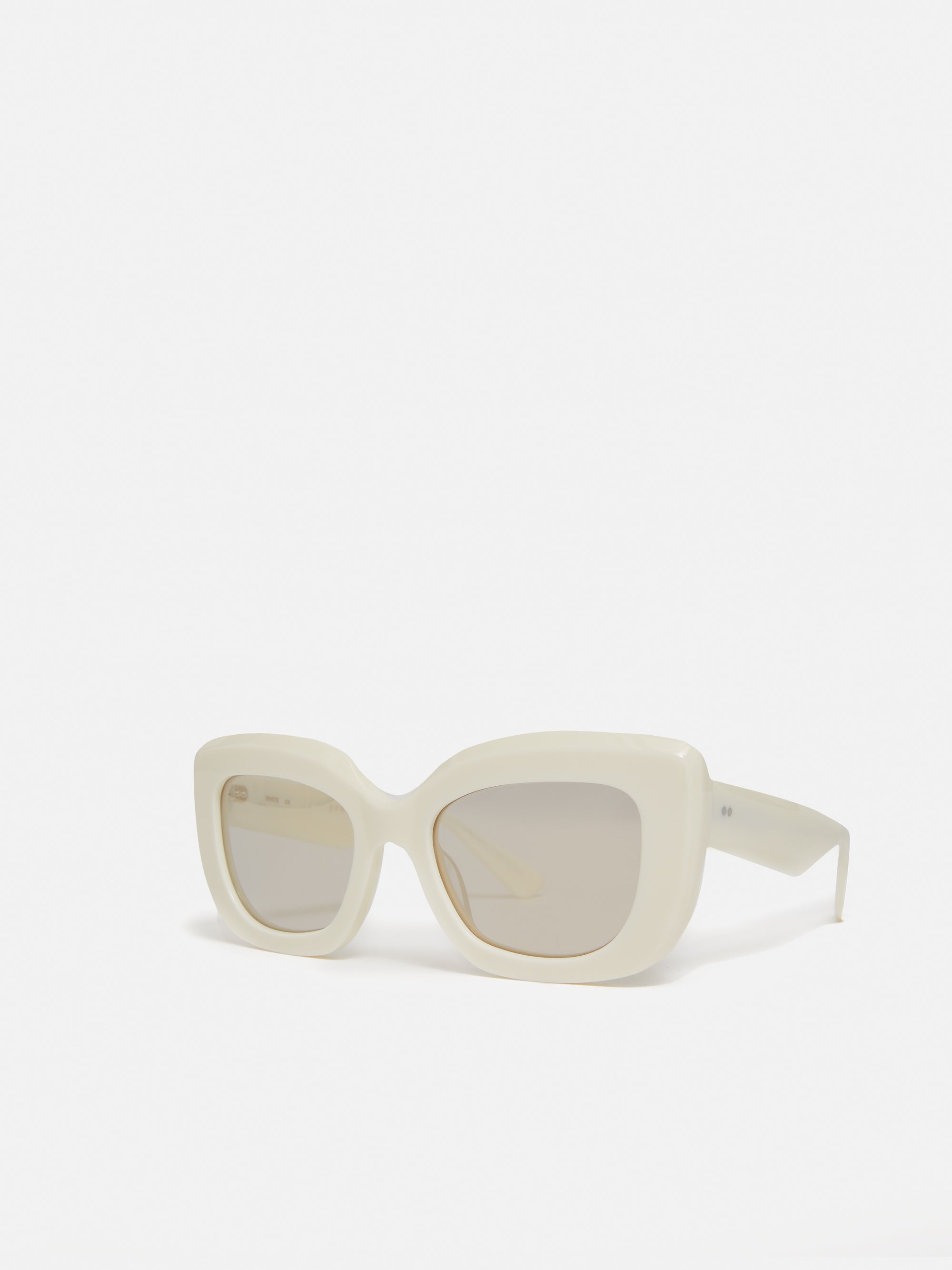 Jigsaw Woodley Square Cats Eye Sunglasses White