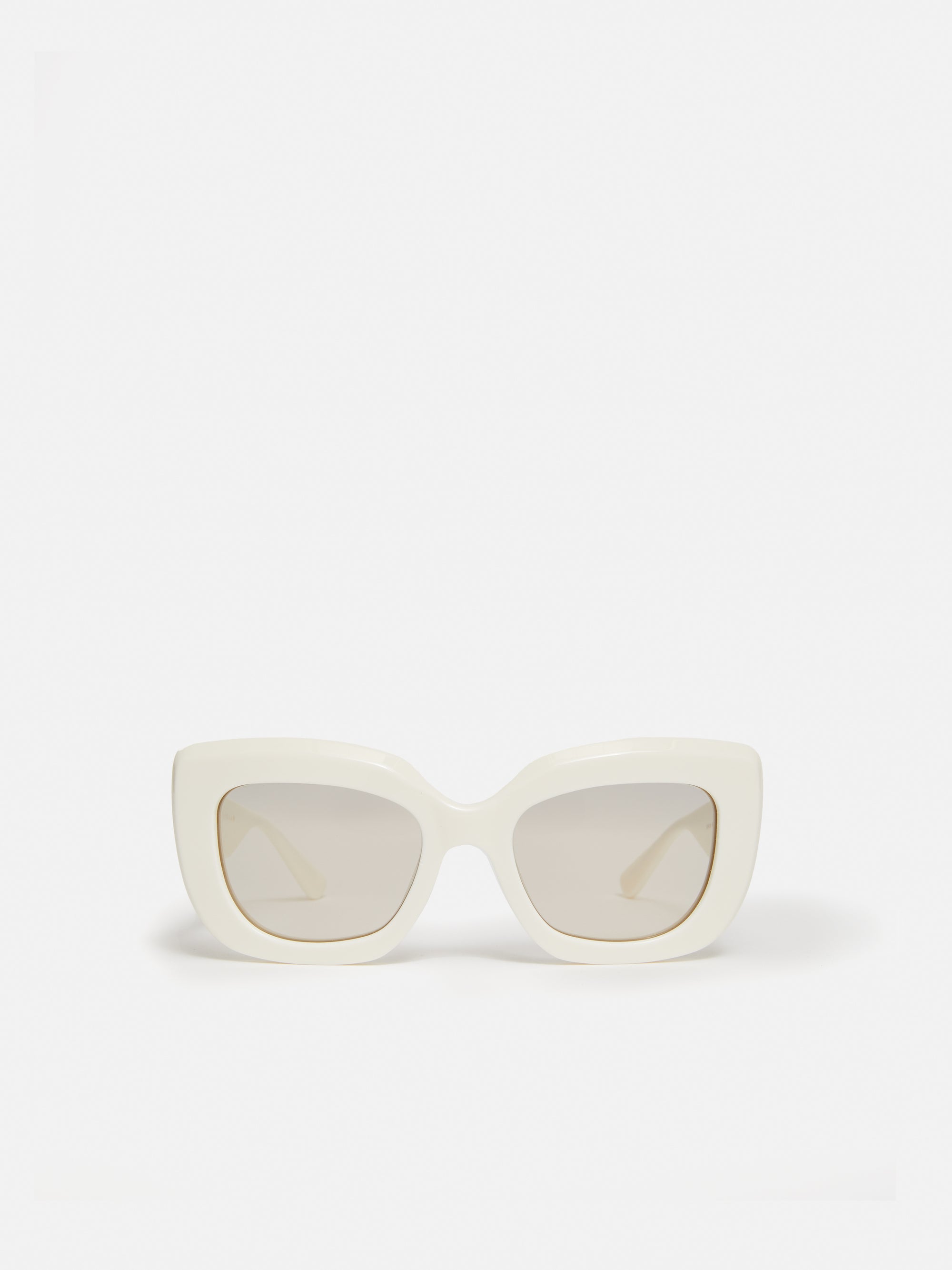 jigsaw Woodley Square Cats Eye Sunglasses White