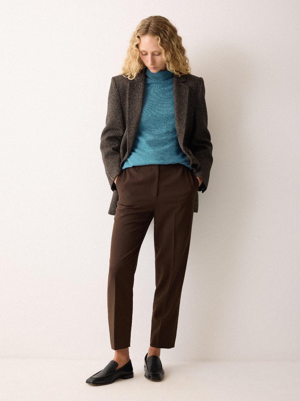 Jigsaw Wool Blend Cocoon Turtle Neck Jumper Blue