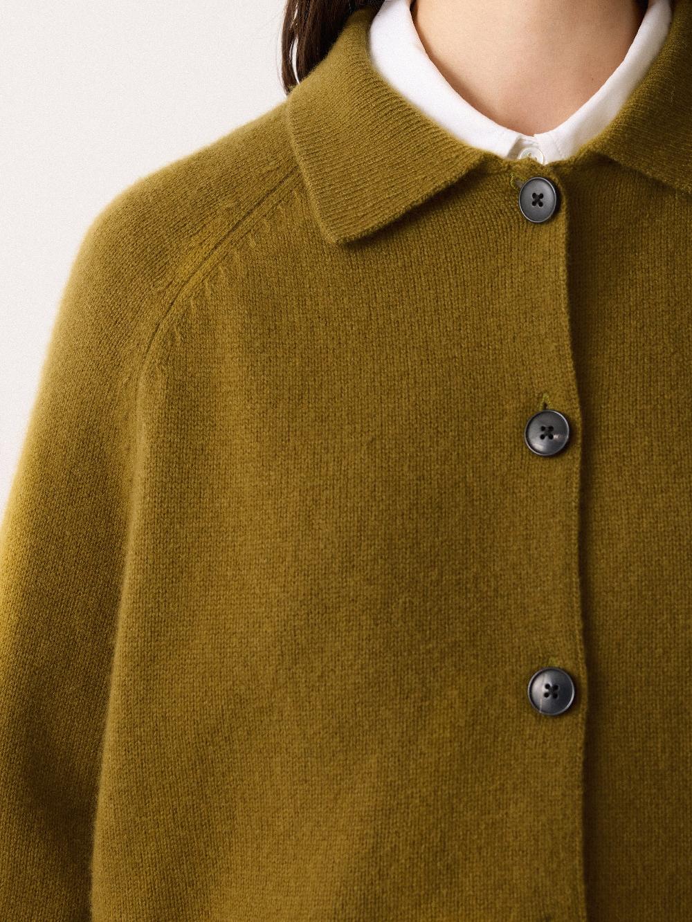 Jigsaw Wool Blend Collar Cardigan Green