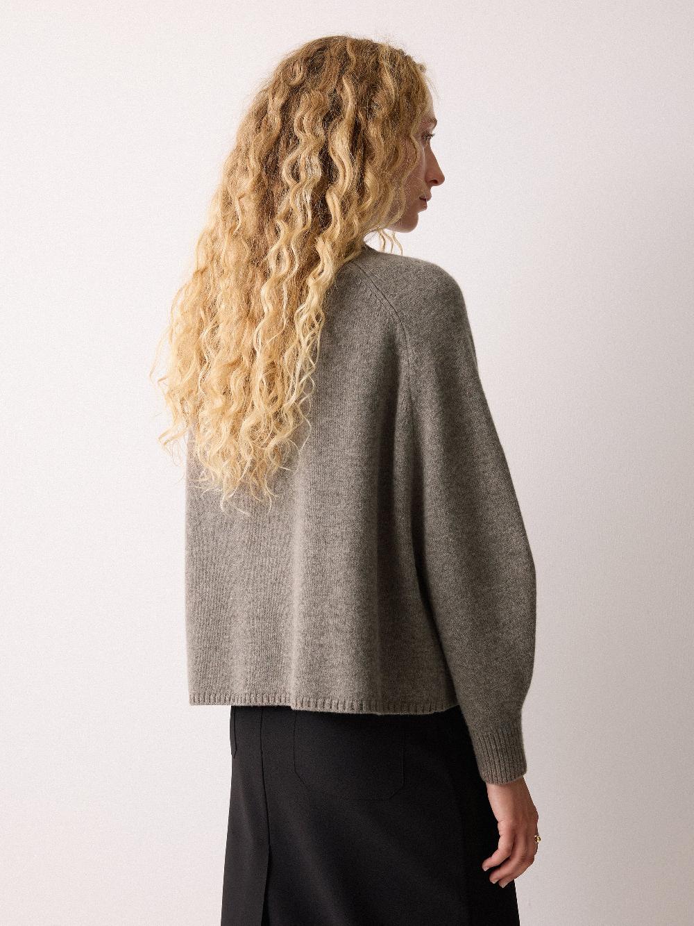 Jigsaw Wool Blend Collar Cardigan Taupe