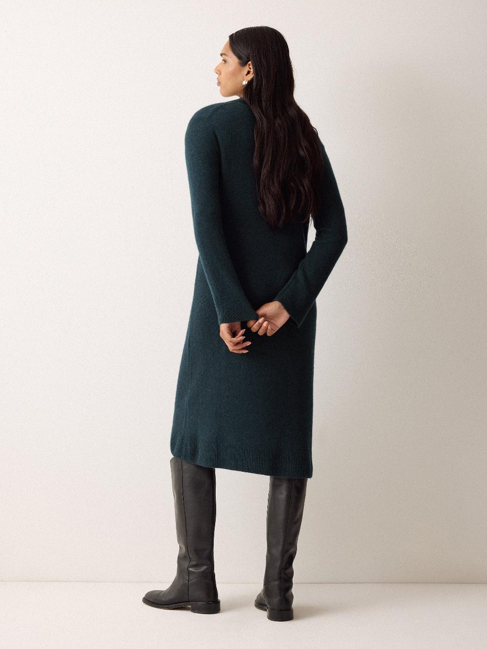 Jigsaw Wool Blend Collar Dress Green