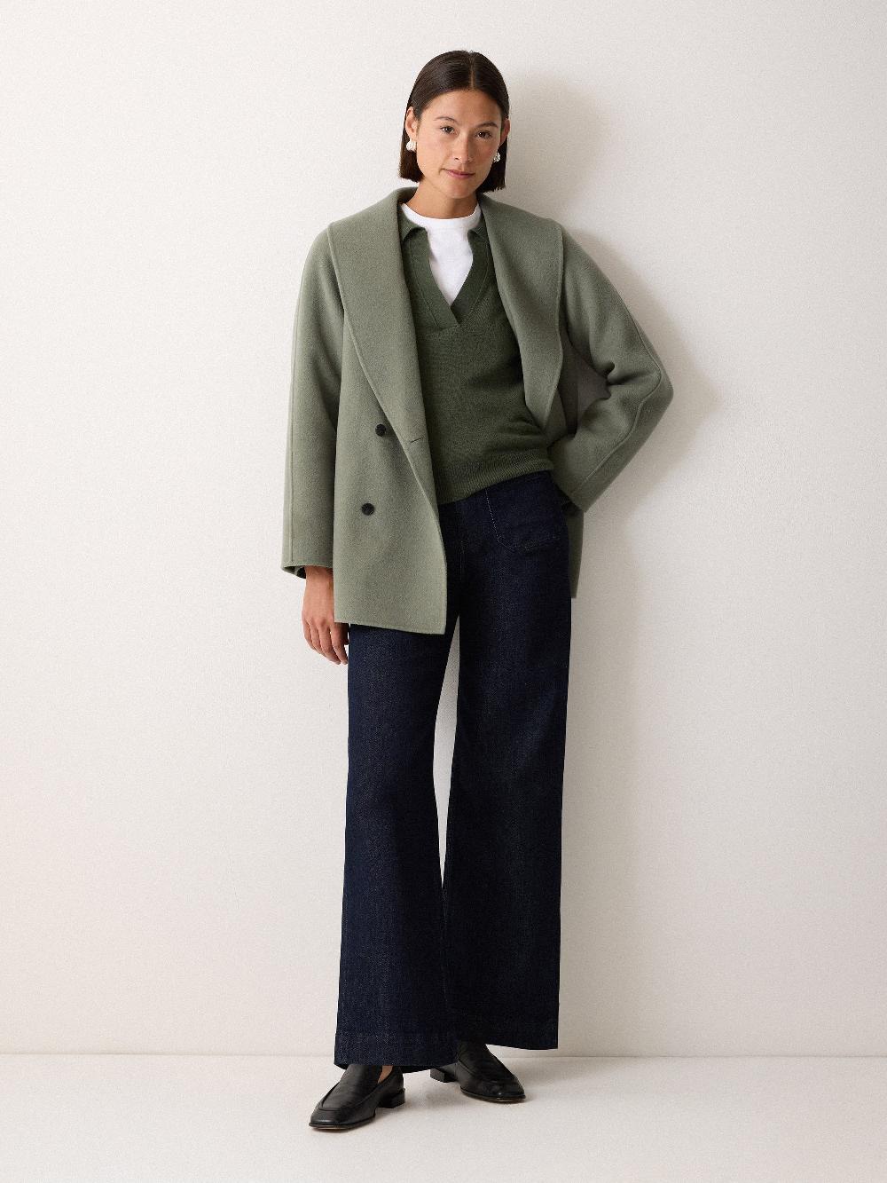 Jigsaw Wool Blend Collar Jumper Green