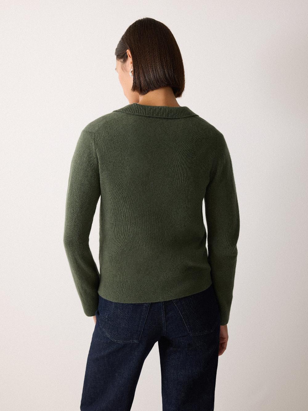 Jigsaw Wool Blend Collar Jumper Green