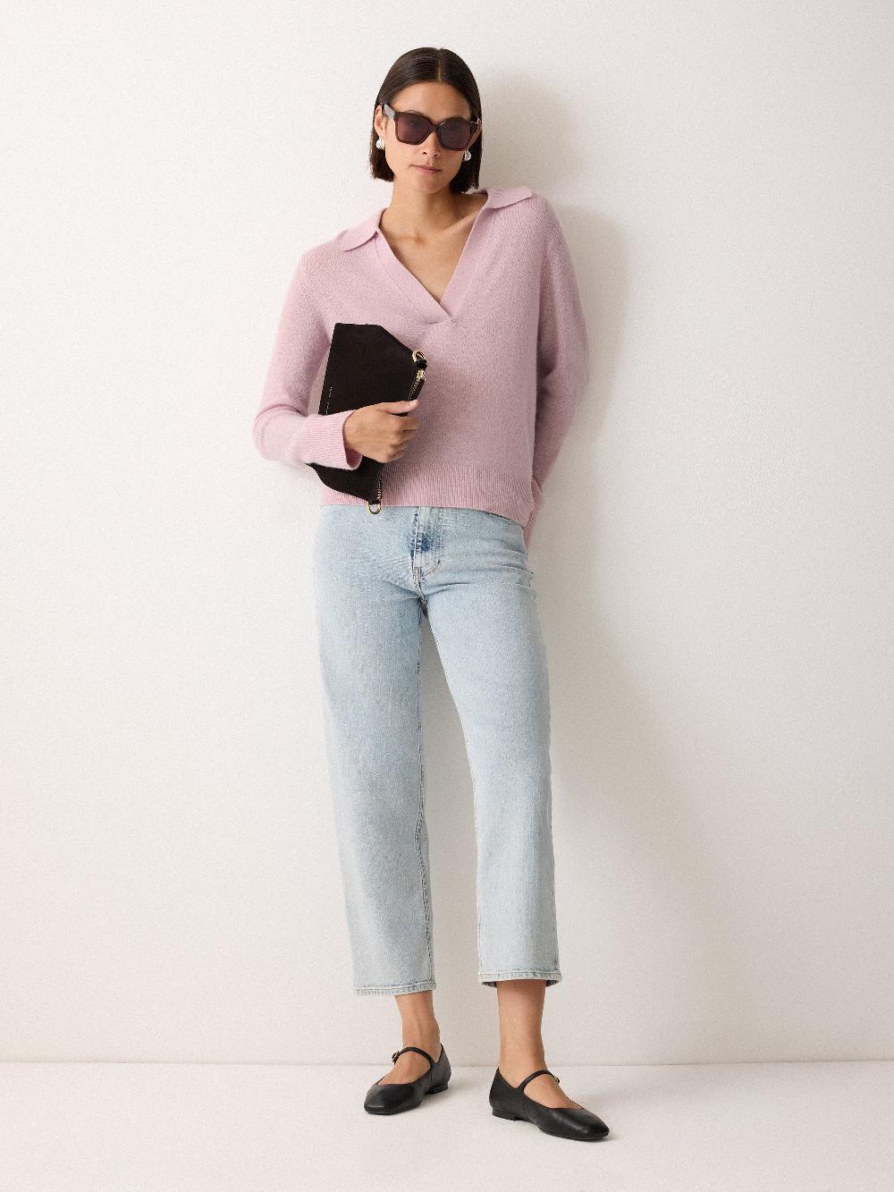 Jigsaw Wool Blend Collar Jumper Pink