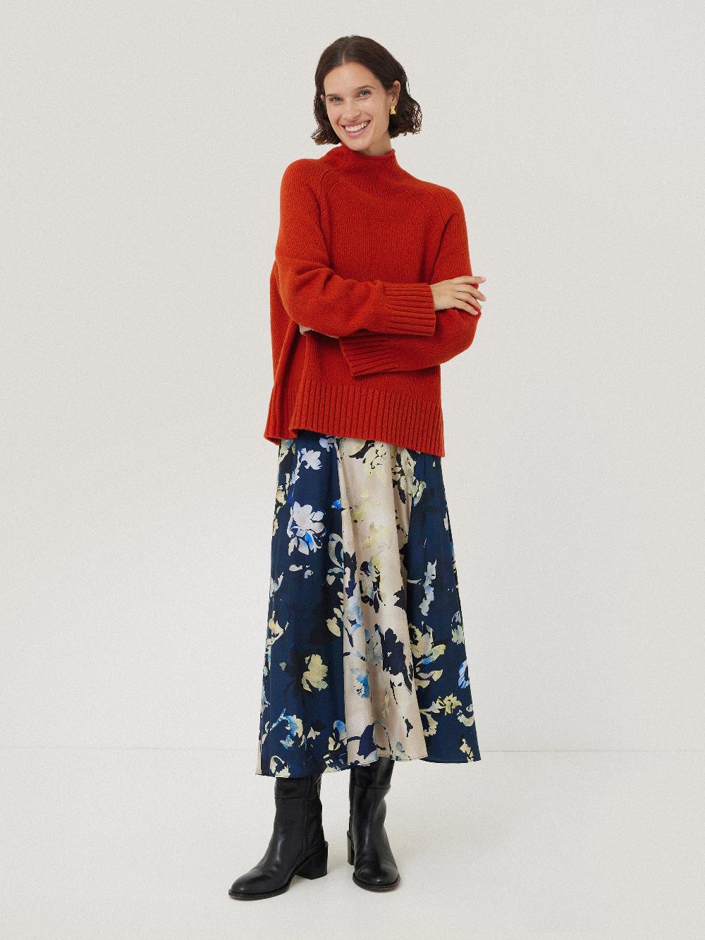 Jigsaw Wool Blend Snowdon Jumper Orange