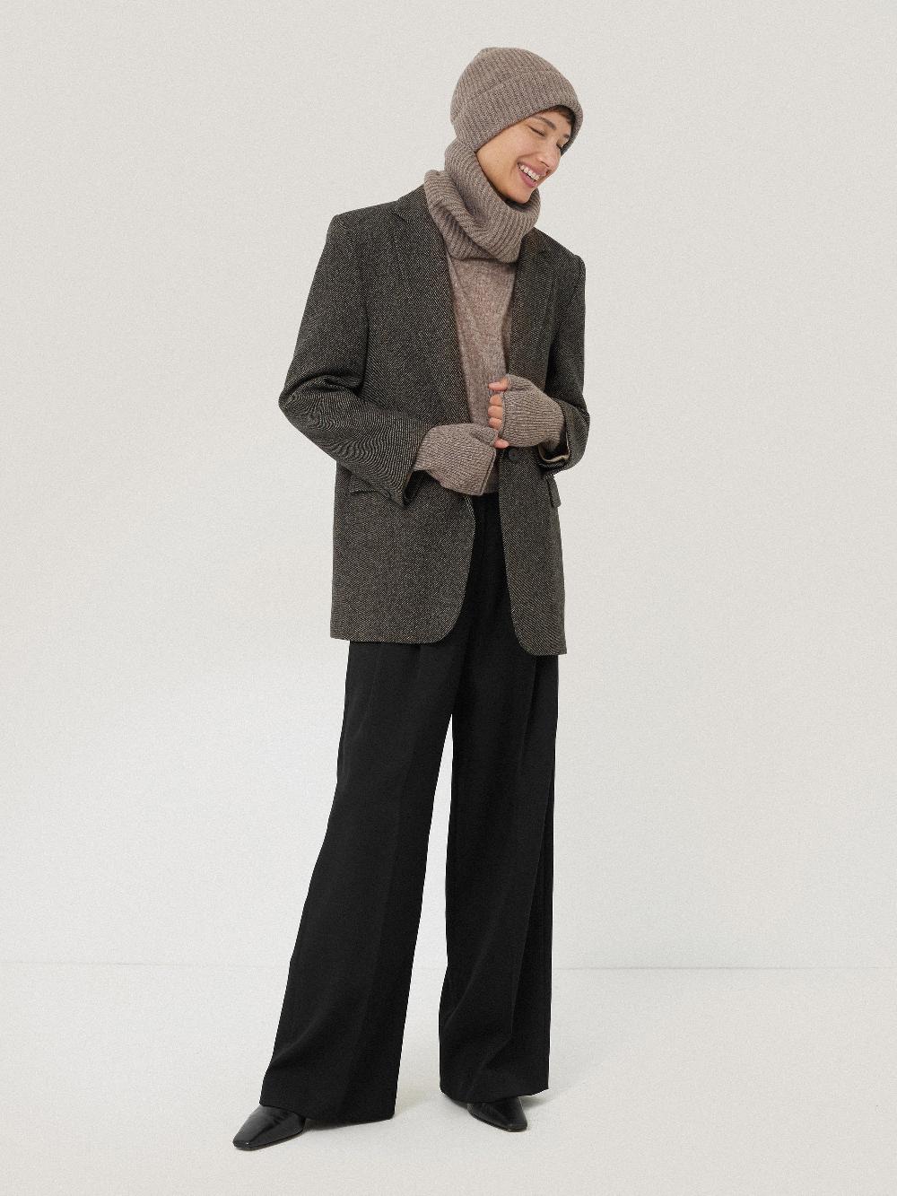 Jigsaw Wool Cashmere Blend Beanie Oatmeal