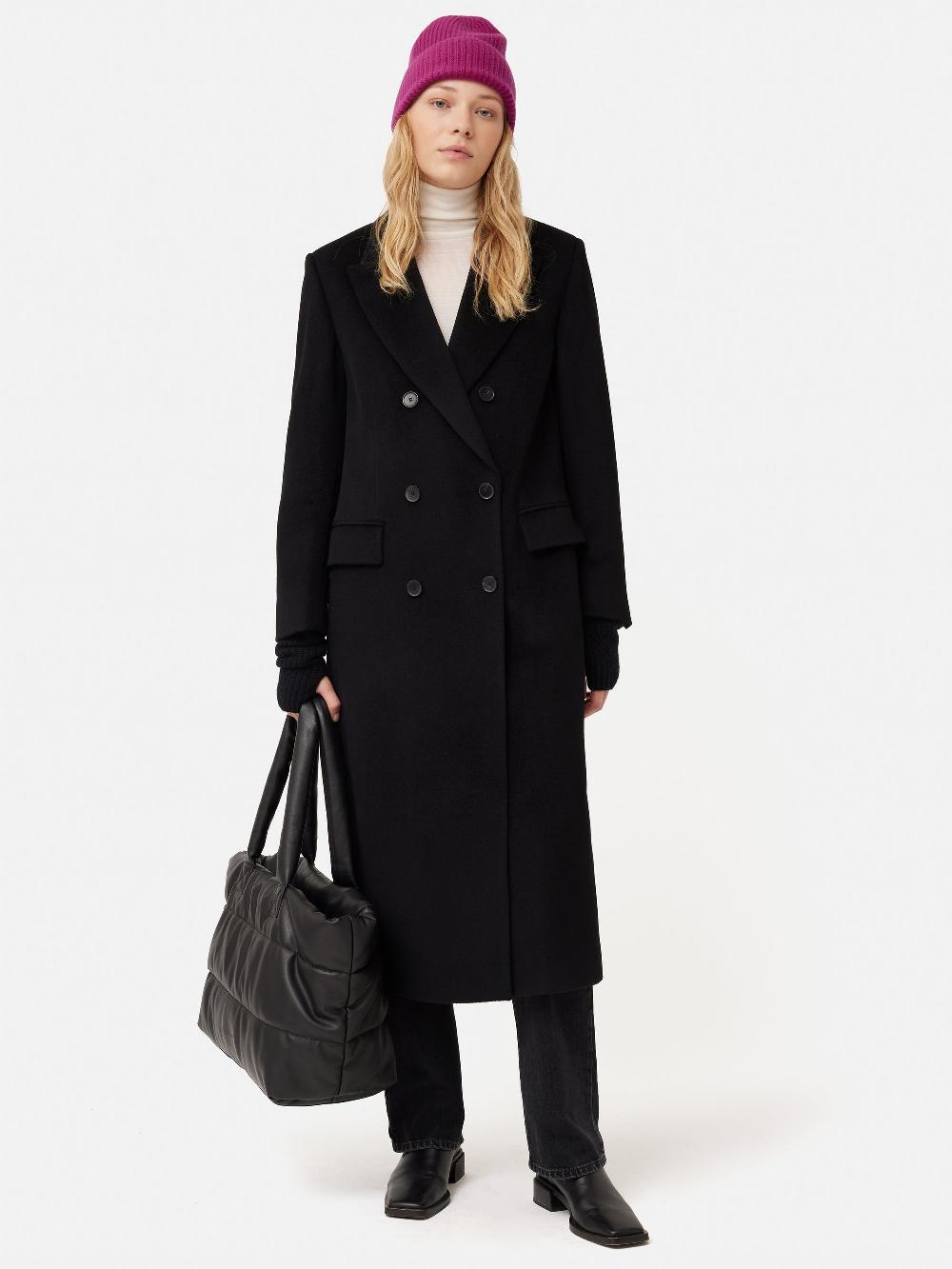 Jigsaw Wool Cashmere Blend Beanie Raspberry