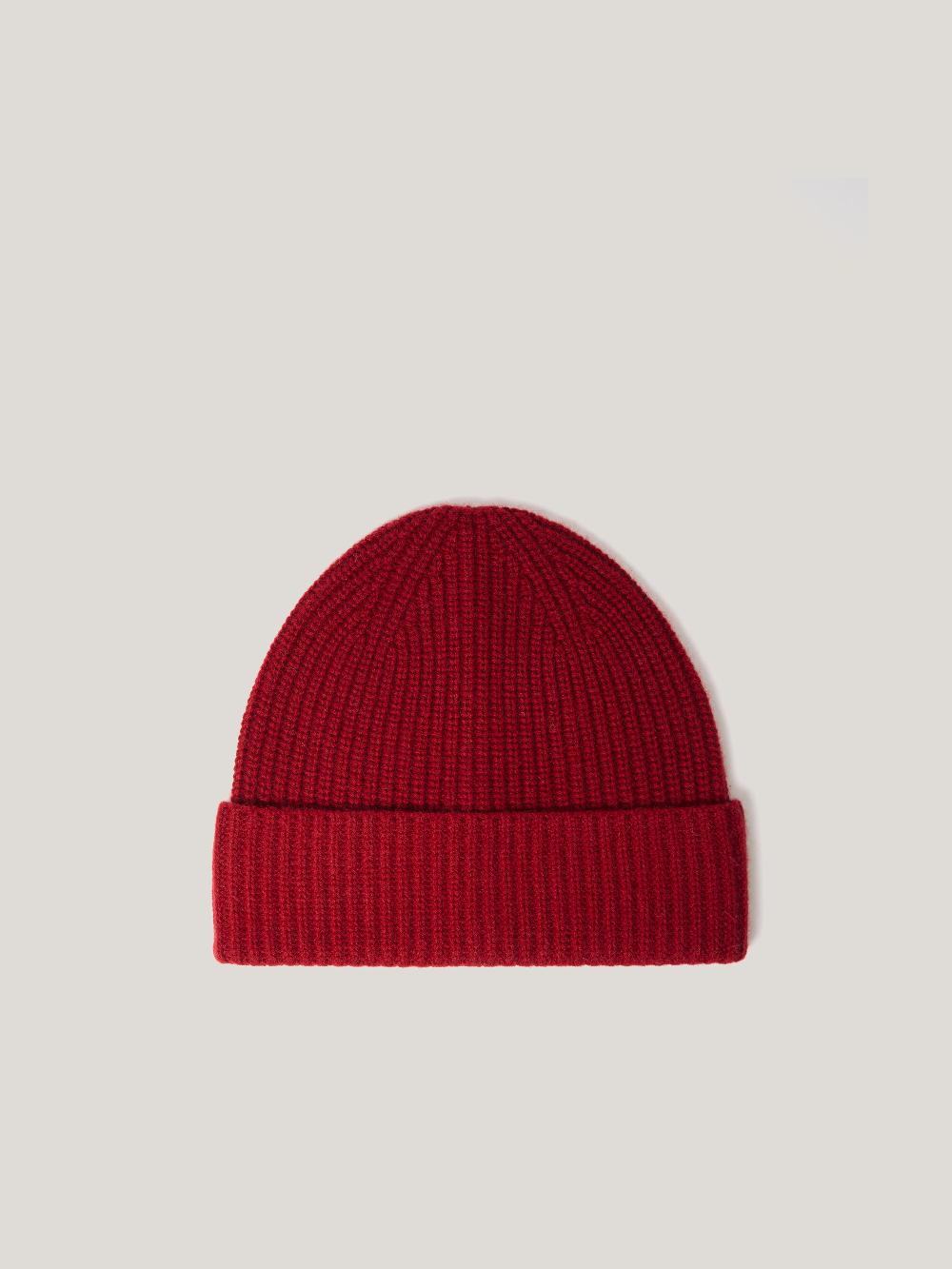 Jigsaw Wool Cashmere Blend Beanie Red