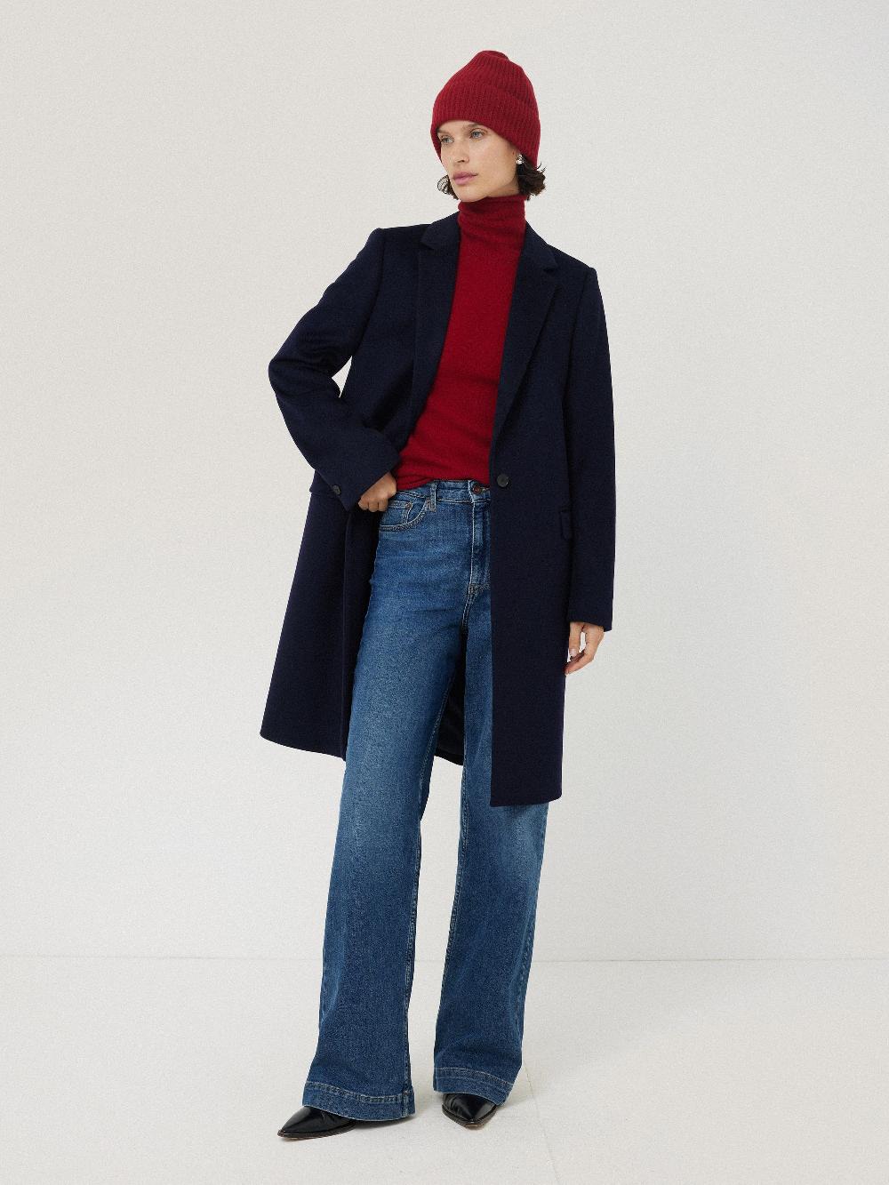 Jigsaw Wool Cashmere Blend Beanie Red