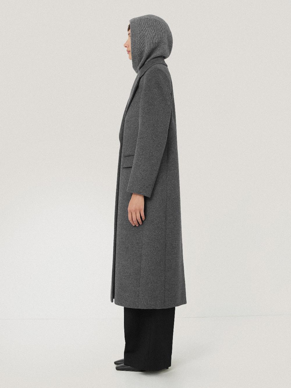 Jigsaw Wool Cashmere Blend Hooded Snood Grey