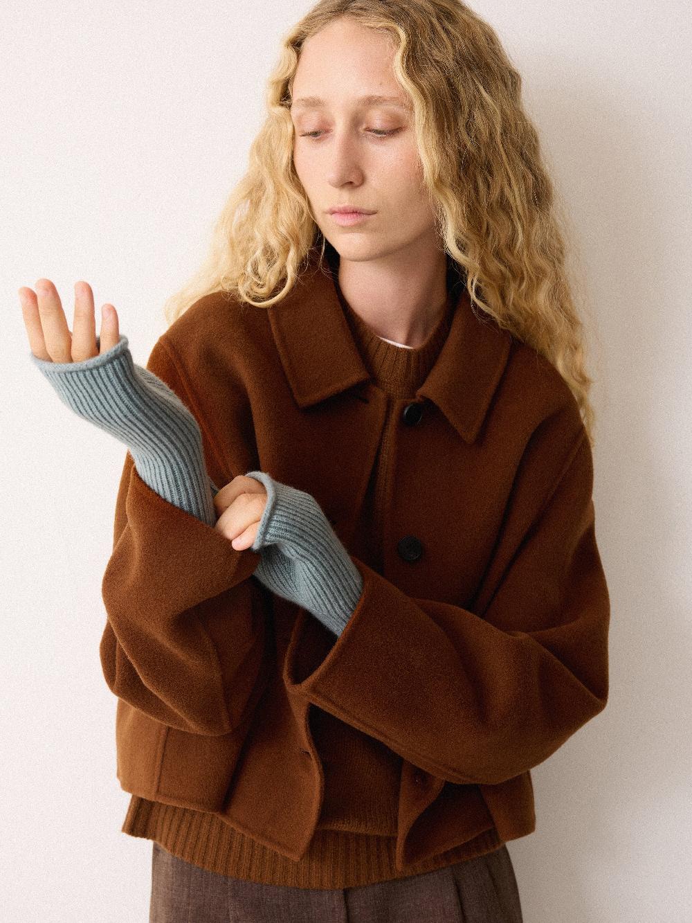 jigsaw Wool Cashmere Blend Mitten Blue