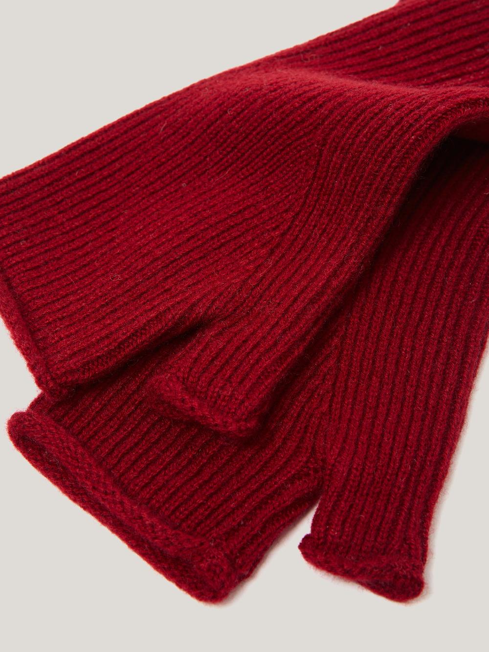 Jigsaw Wool Cashmere Blend Mittens Red