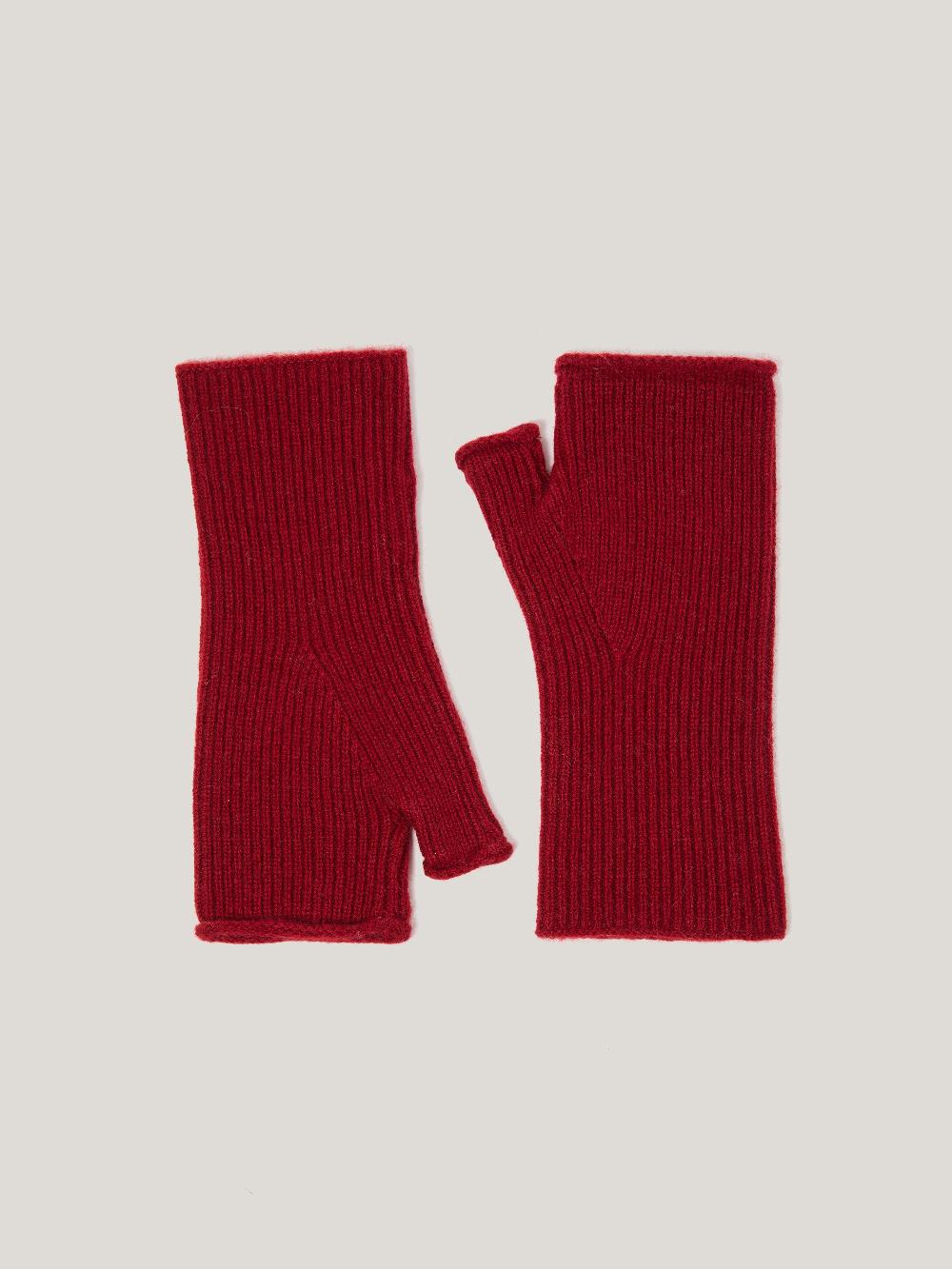 jigsaw Wool Cashmere Blend Mittens Red